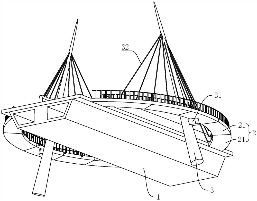 Pedestrian and vehicle separated bridge structure