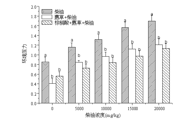 Method for repairing oil polluted wetland soil environment with cetylic acid intensified scirpi