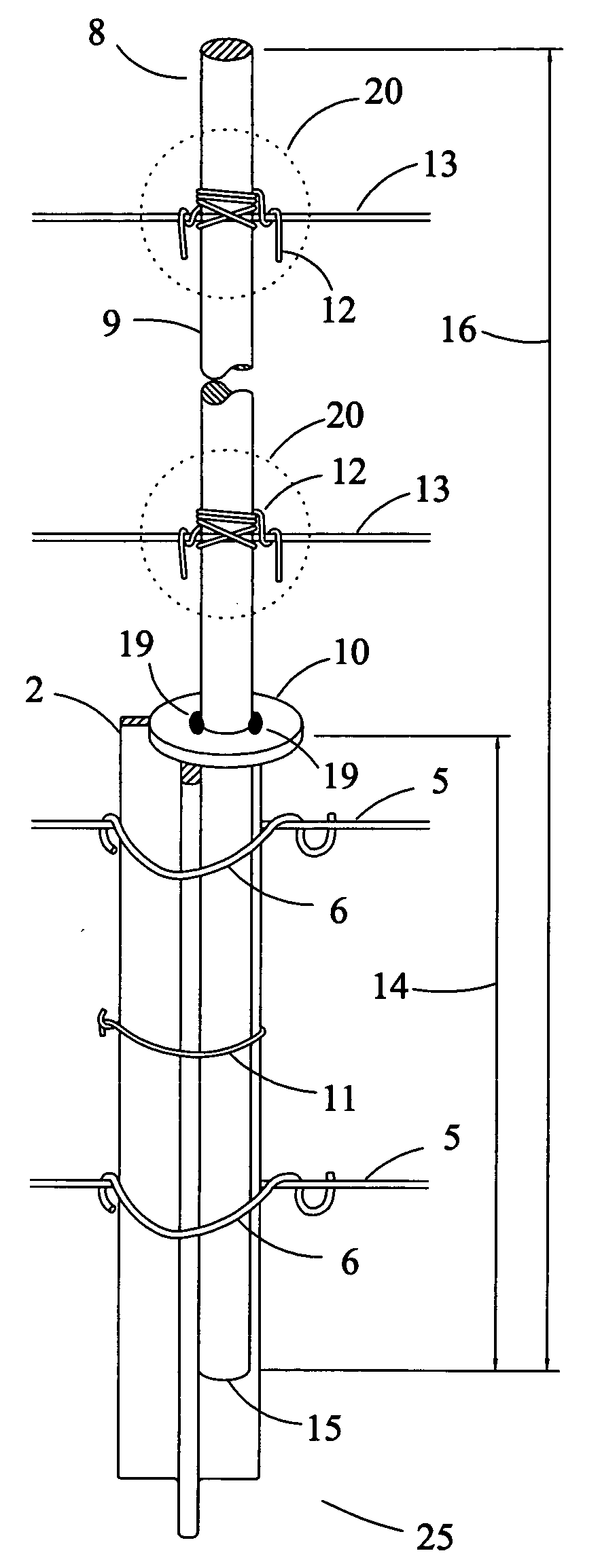 T-post extender and high fence support