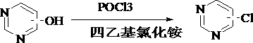 Preparation method for catalyzing pyrimidine cyclic hydroxyl chlorination by tetraethylammonium chloride