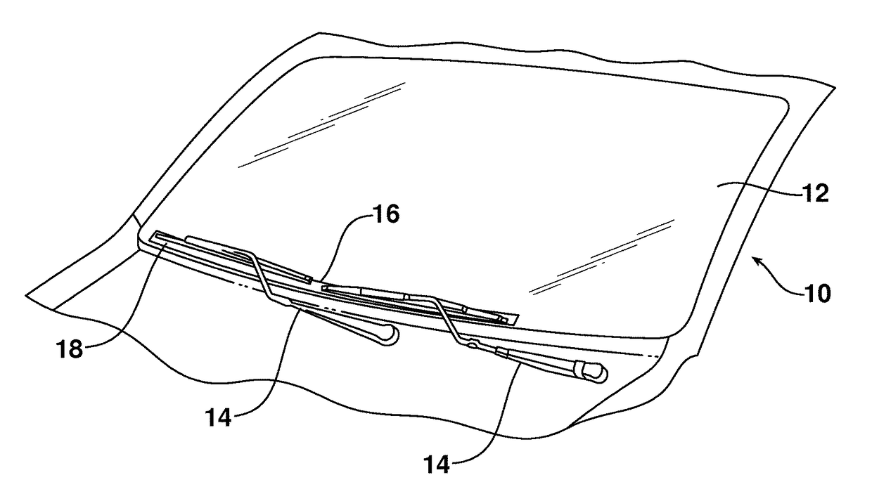 Method of minimizing ice buildup on a windshield of a vehicle