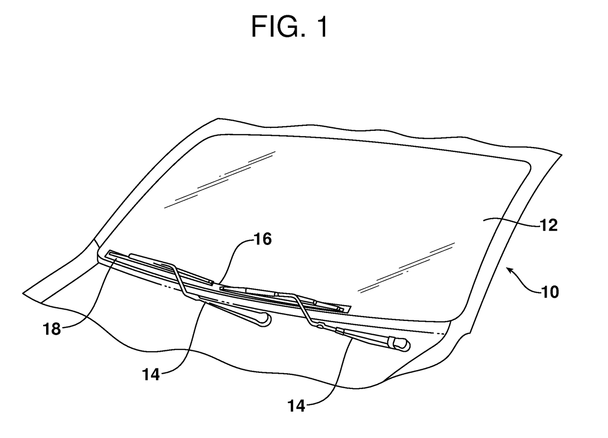 Method of minimizing ice buildup on a windshield of a vehicle