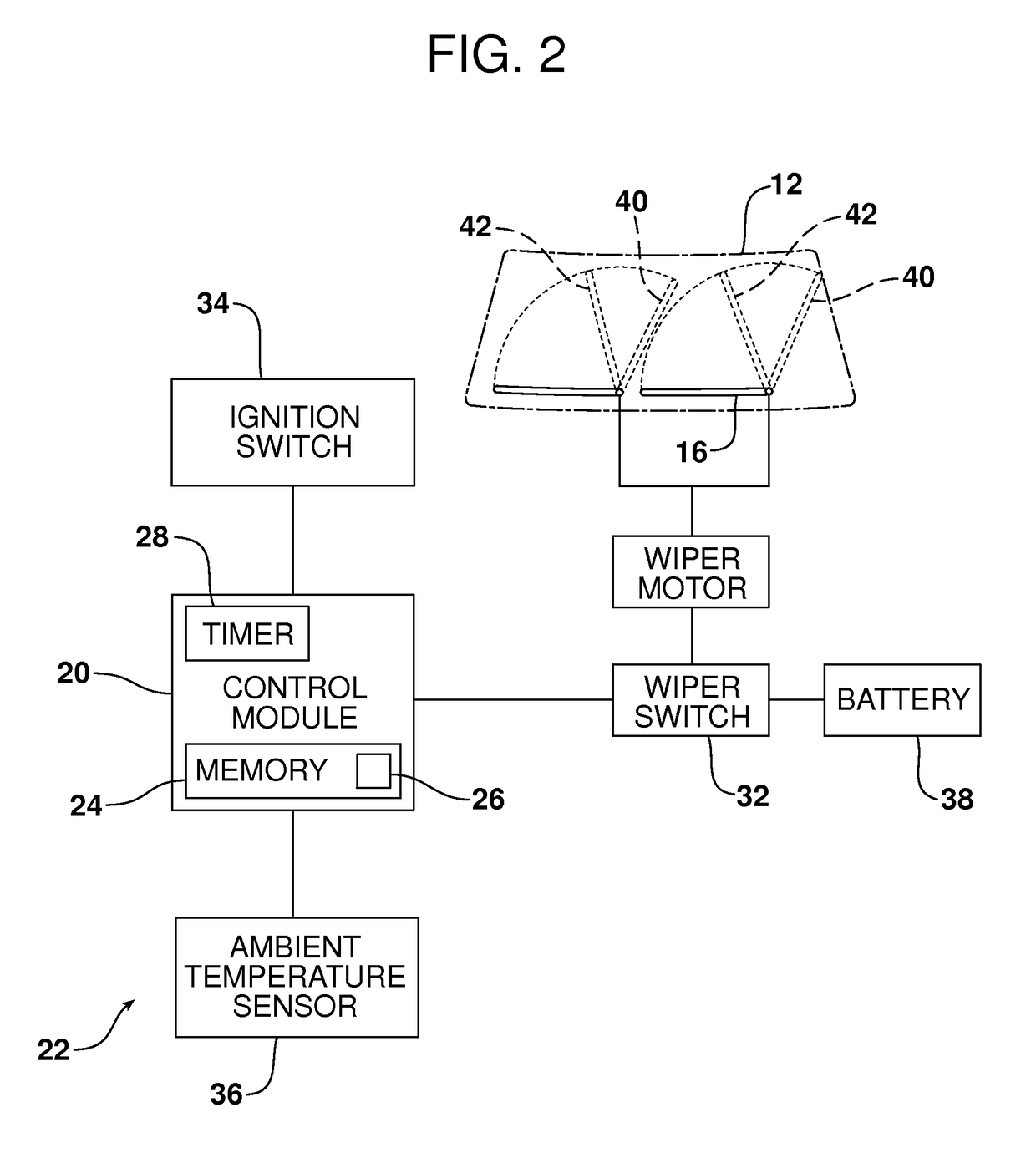 Method of minimizing ice buildup on a windshield of a vehicle