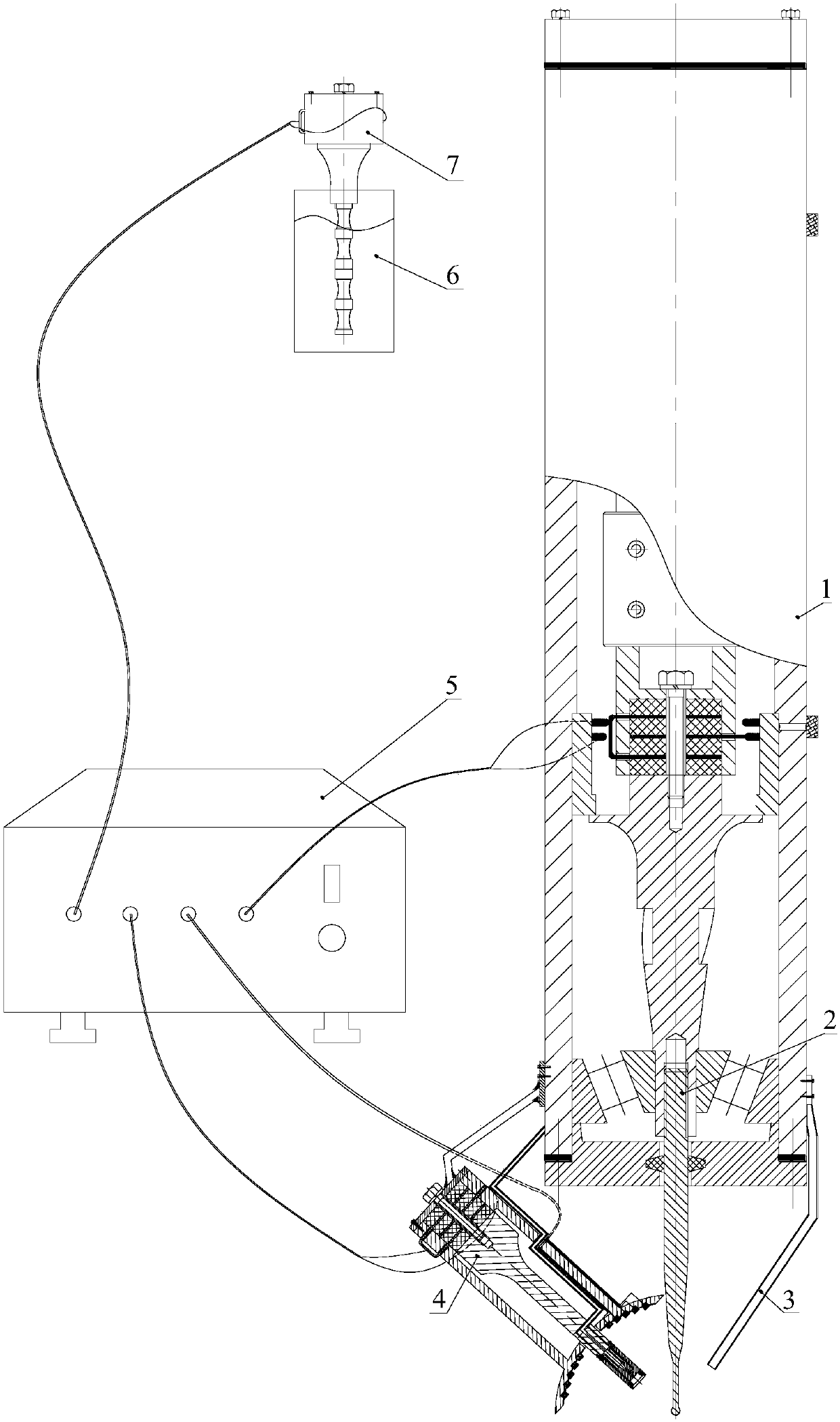 Neurosurgical ultrasonic focusing assisted three-stage atomization cooling and postoperative wound film forming device