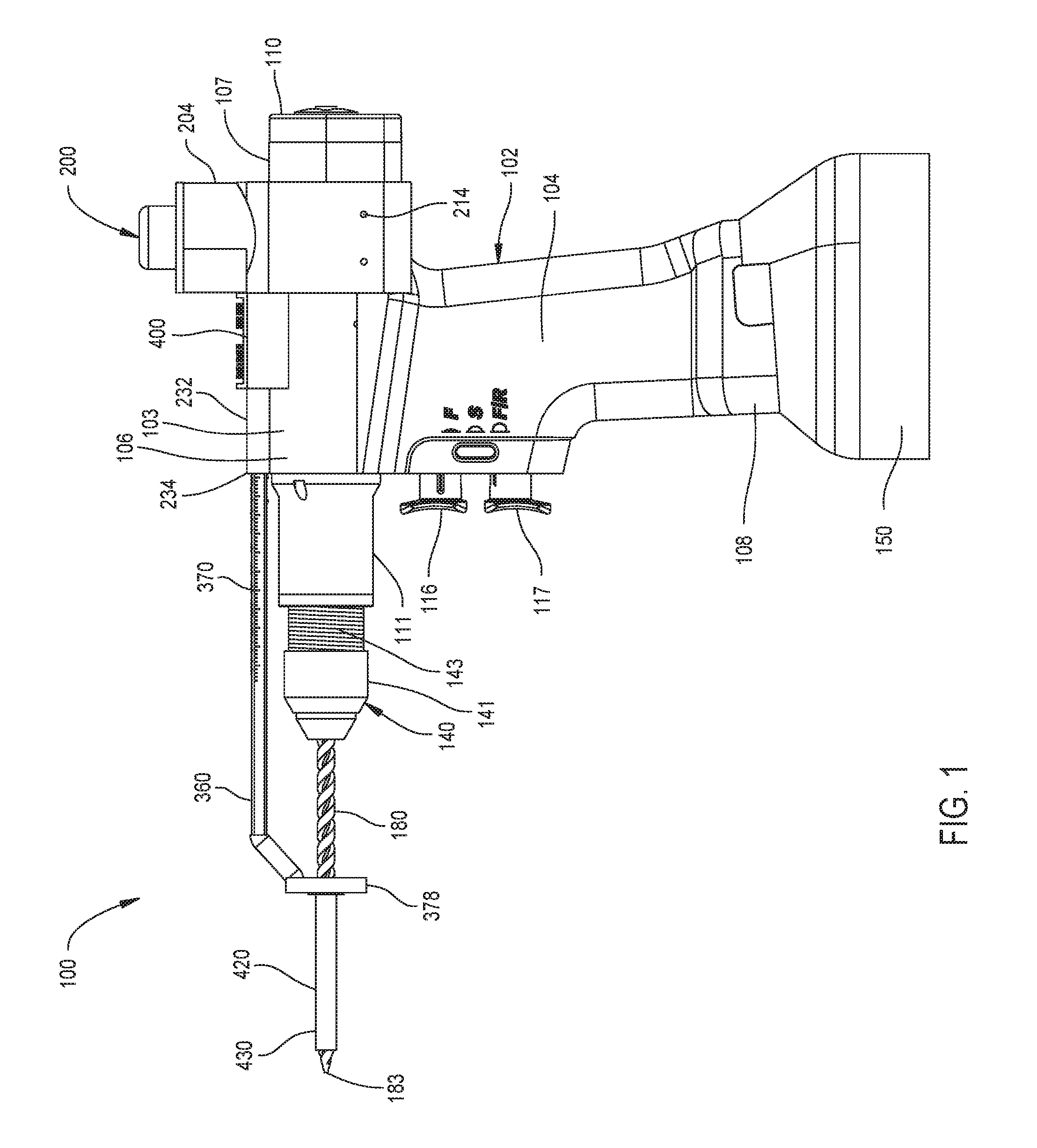 Surgical drill having a brake that, upon the drill bit penetrating through bone, prevents further insertion of the drill