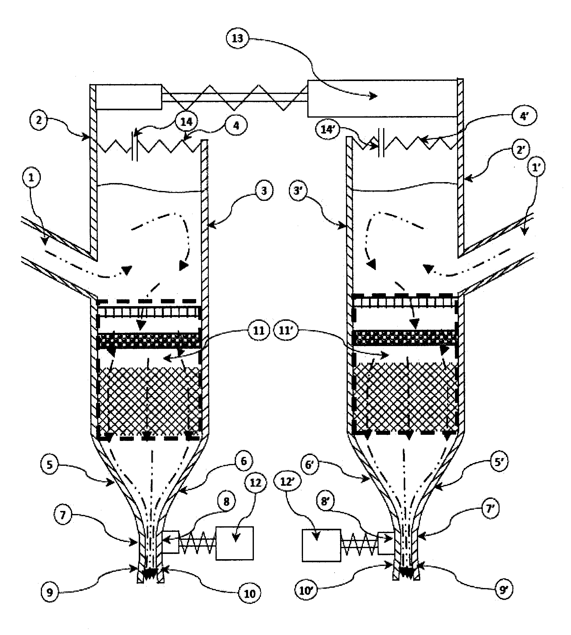 Module for a Device Generating at Least One Water Curtain and Corresponding Device