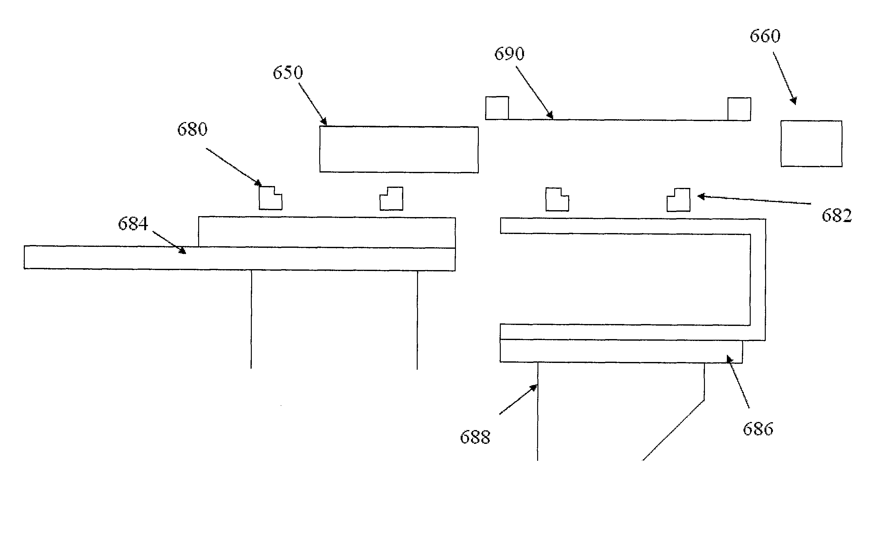 Vertically separated pass through conveyor system and method in surface mount technology process equipment