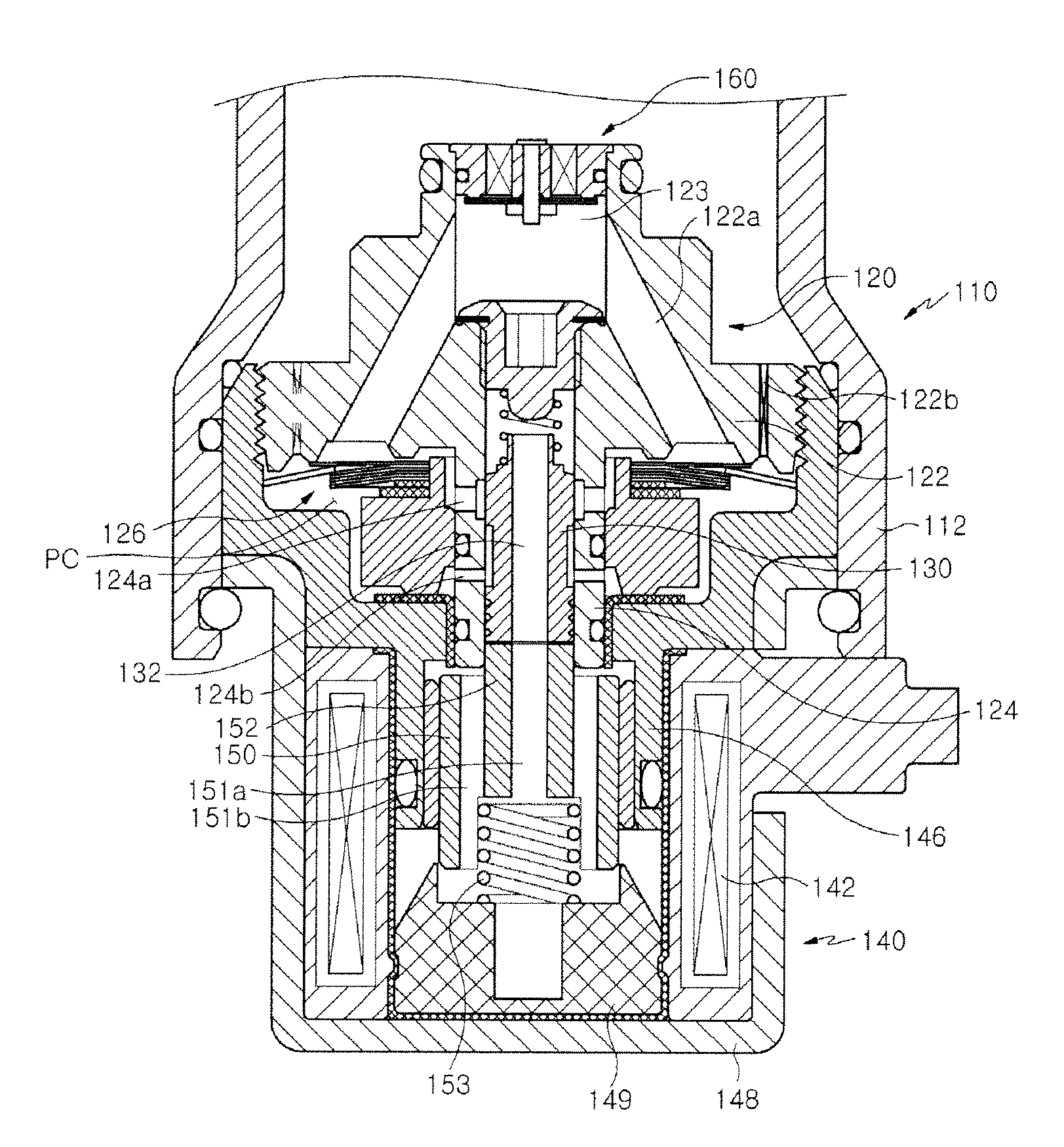 Damping force controlling valve assembly for shock absorber