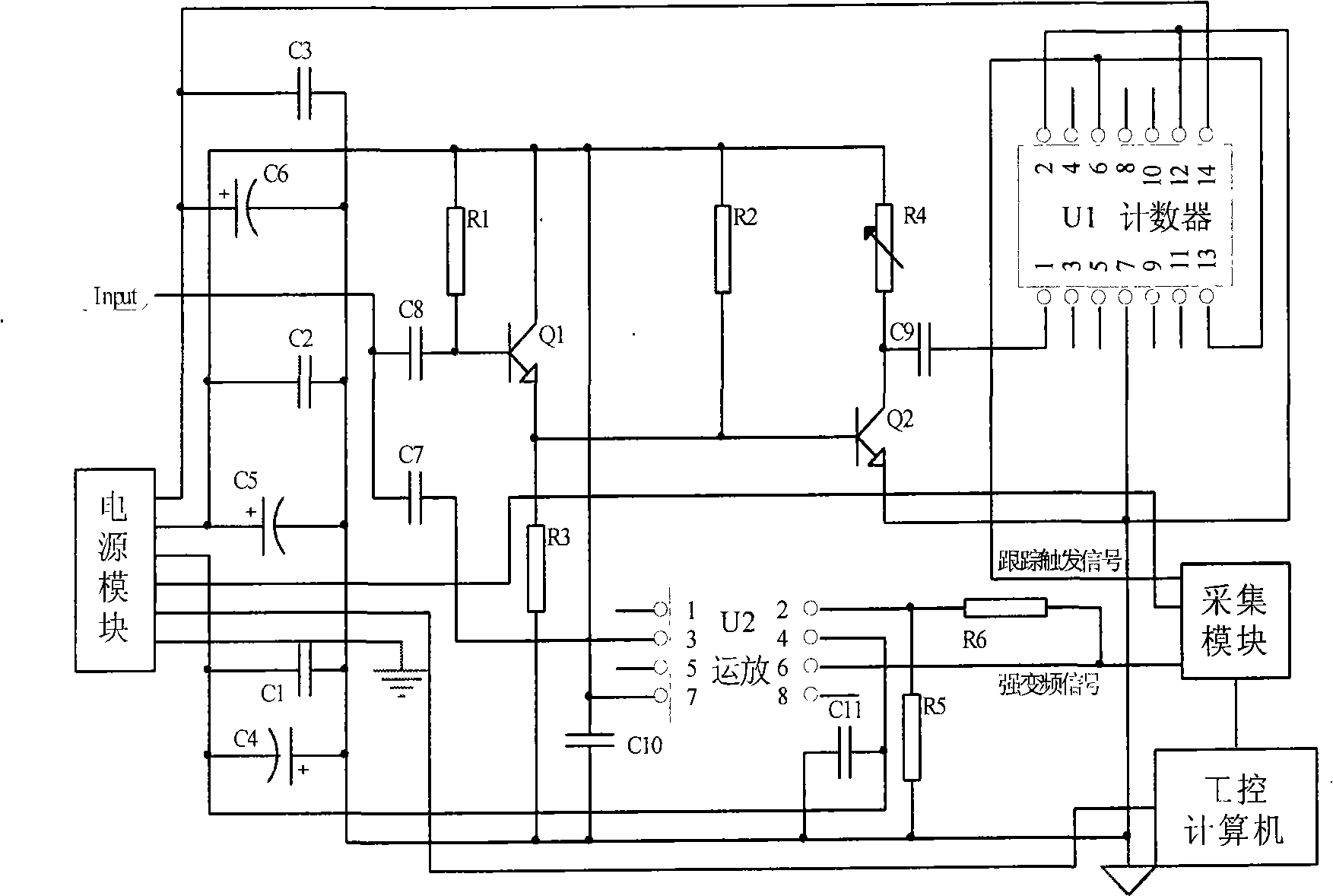 Method for detecting weak low frequency signal form unknown strong frequency conversion signal