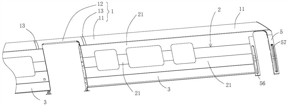 Lightweight side wall structure and railway vehicle