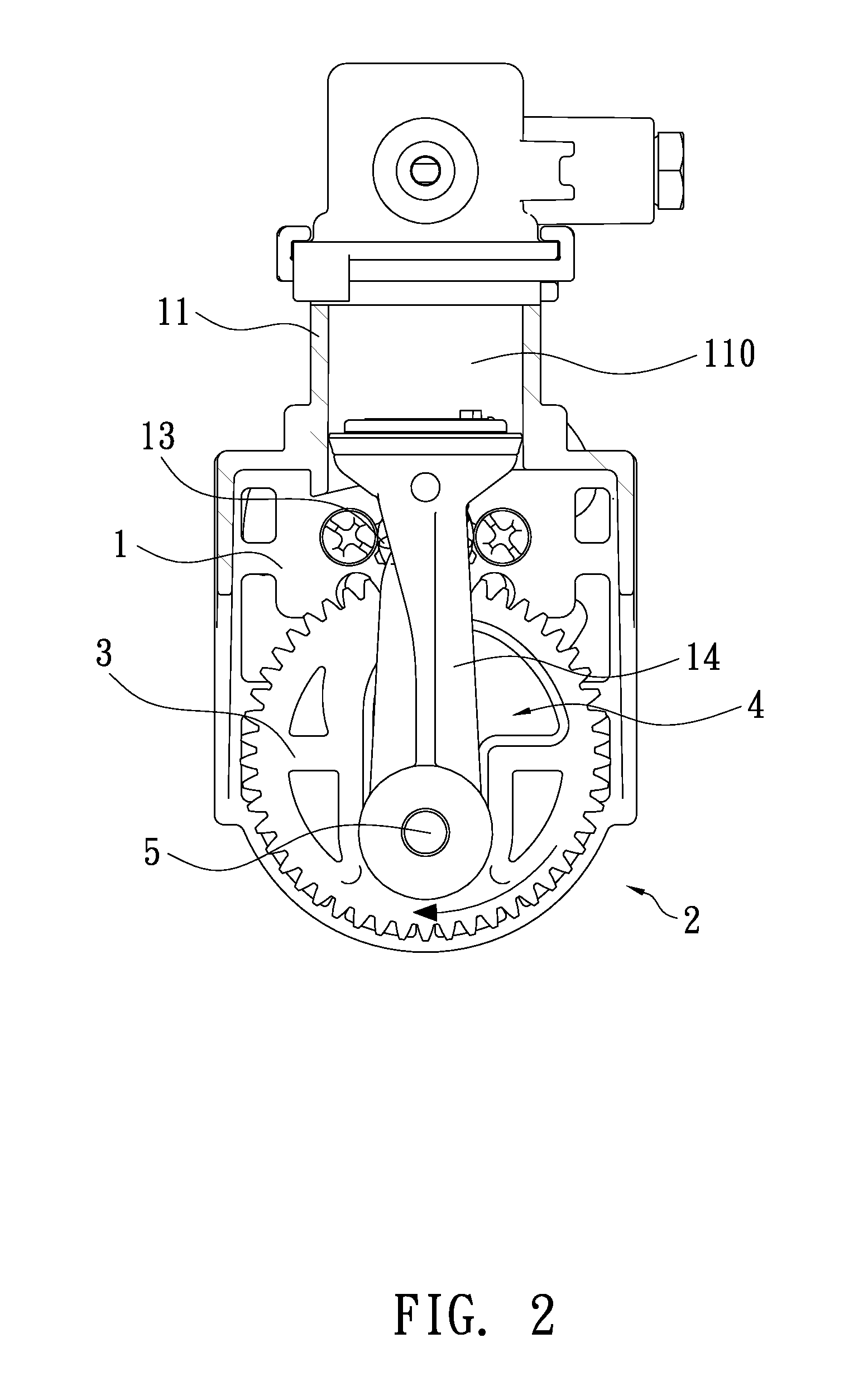 Air compressor with improved rotating device