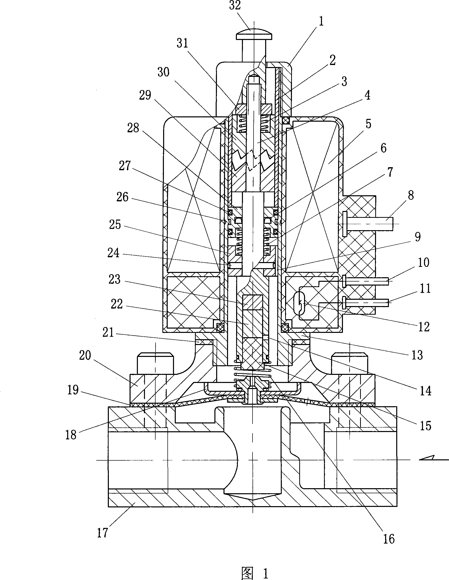 Electric /manual opening-closing display type mechanical retaining electromagnetic valve