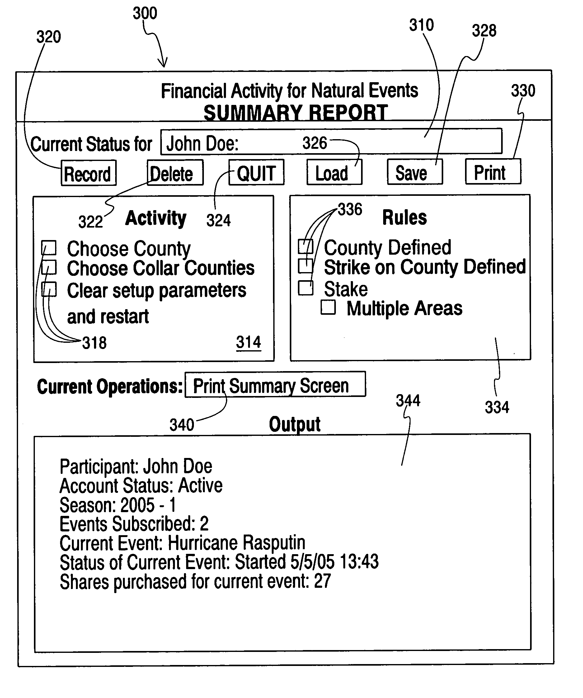 Financial activity based on natural events