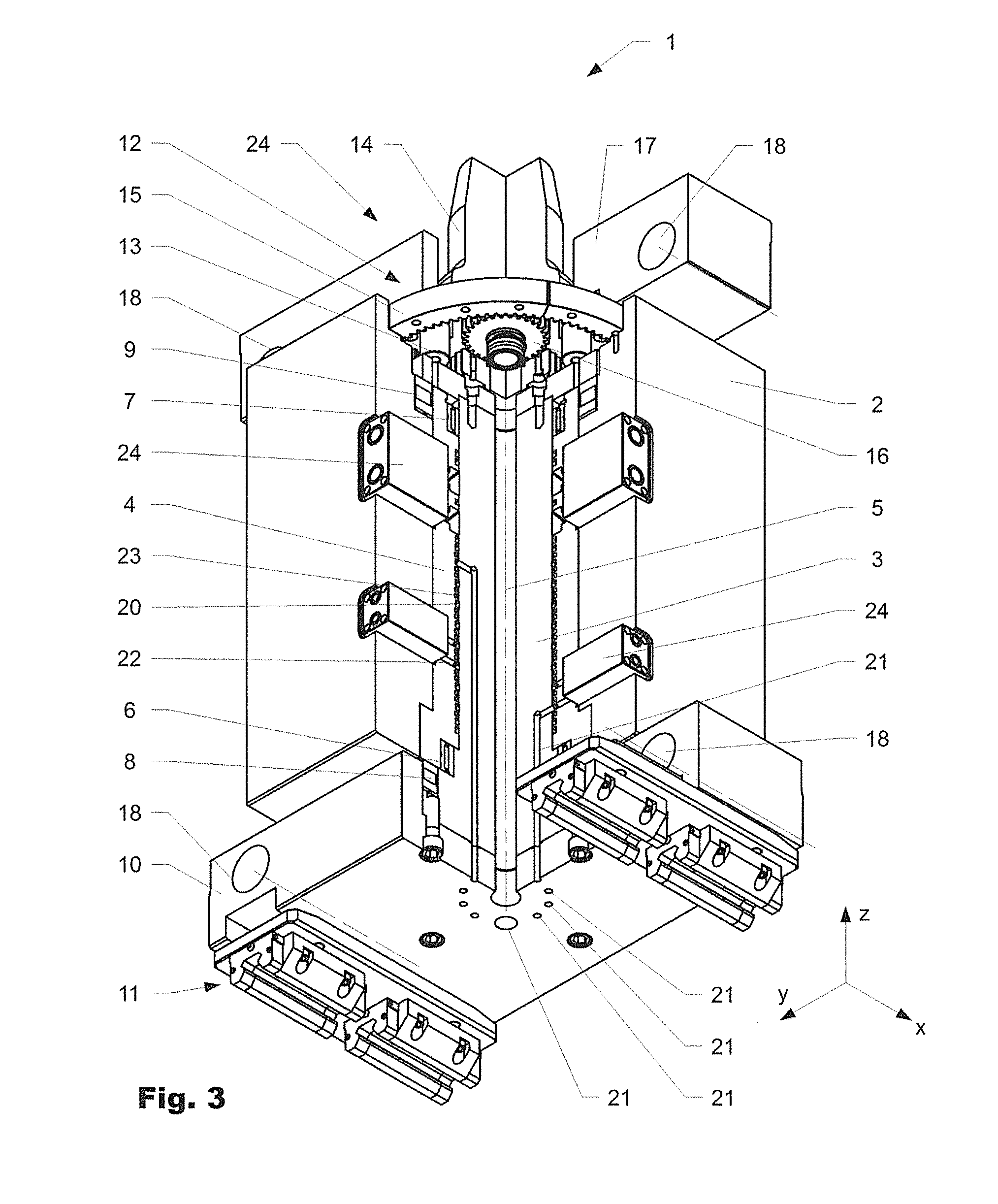 Rotation device for an injection-molding device