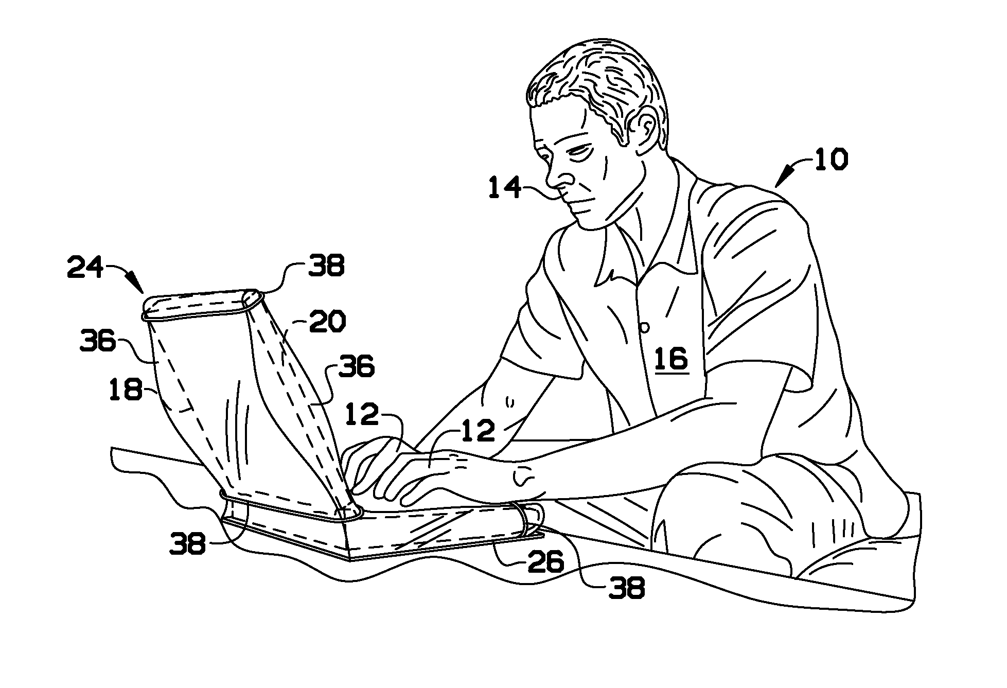 Portable emf shield for laptops that protects all surfaces of the laptop