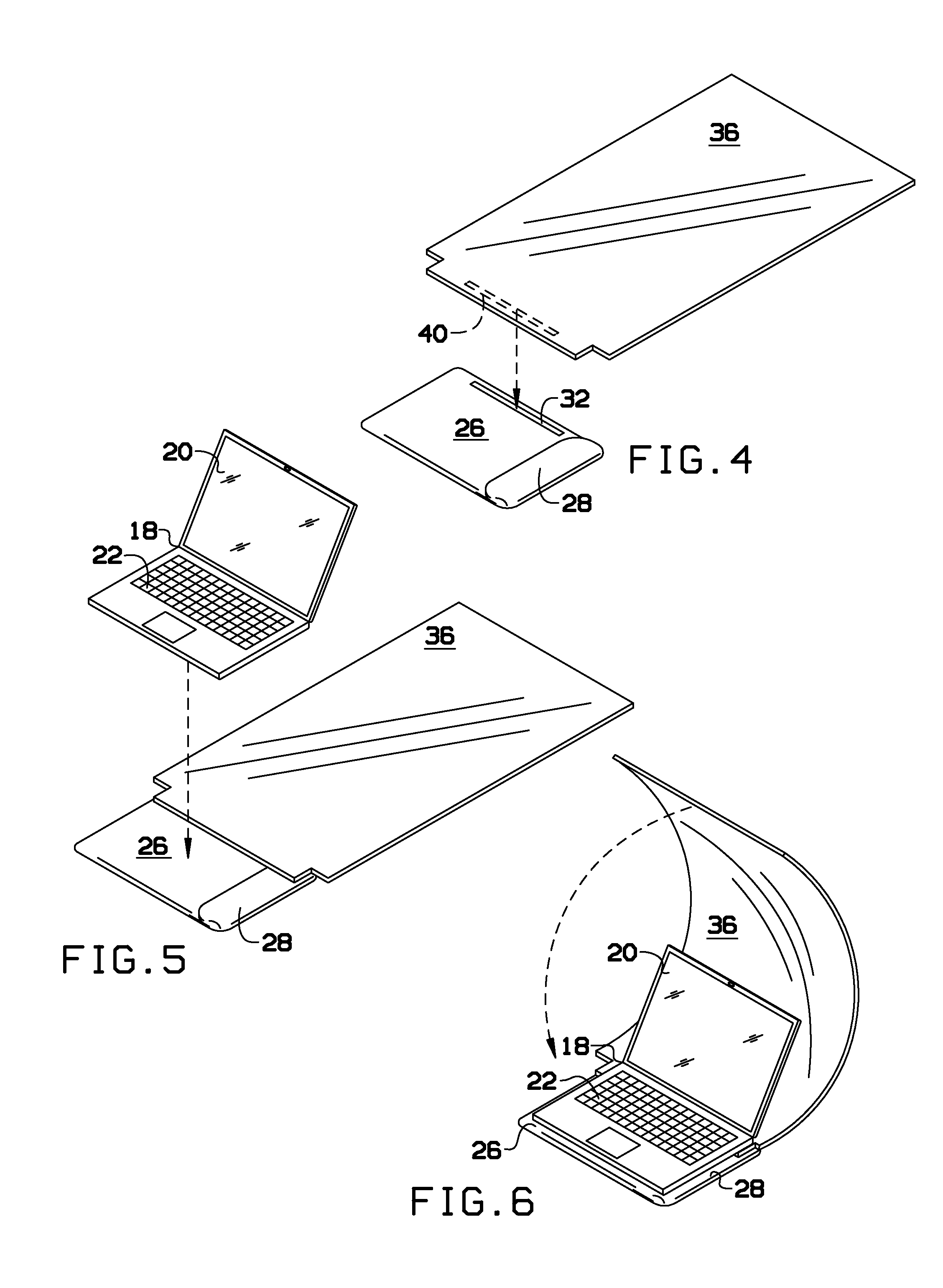 Portable emf shield for laptops that protects all surfaces of the laptop