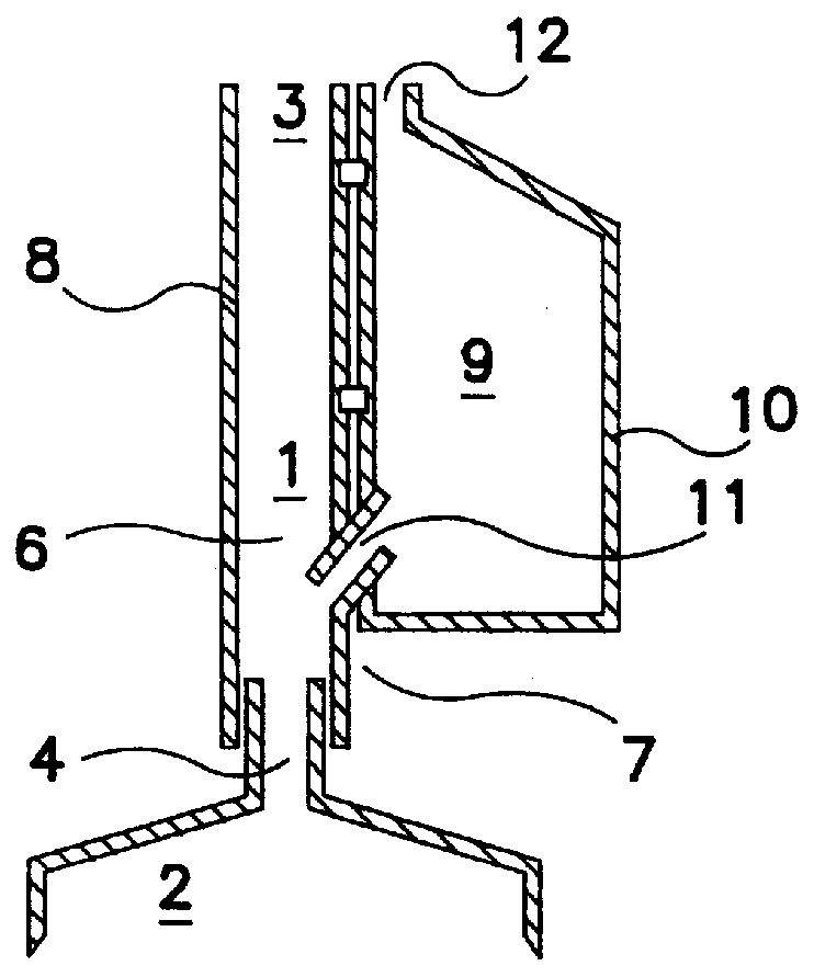 Method and device for combining at least two fluid media