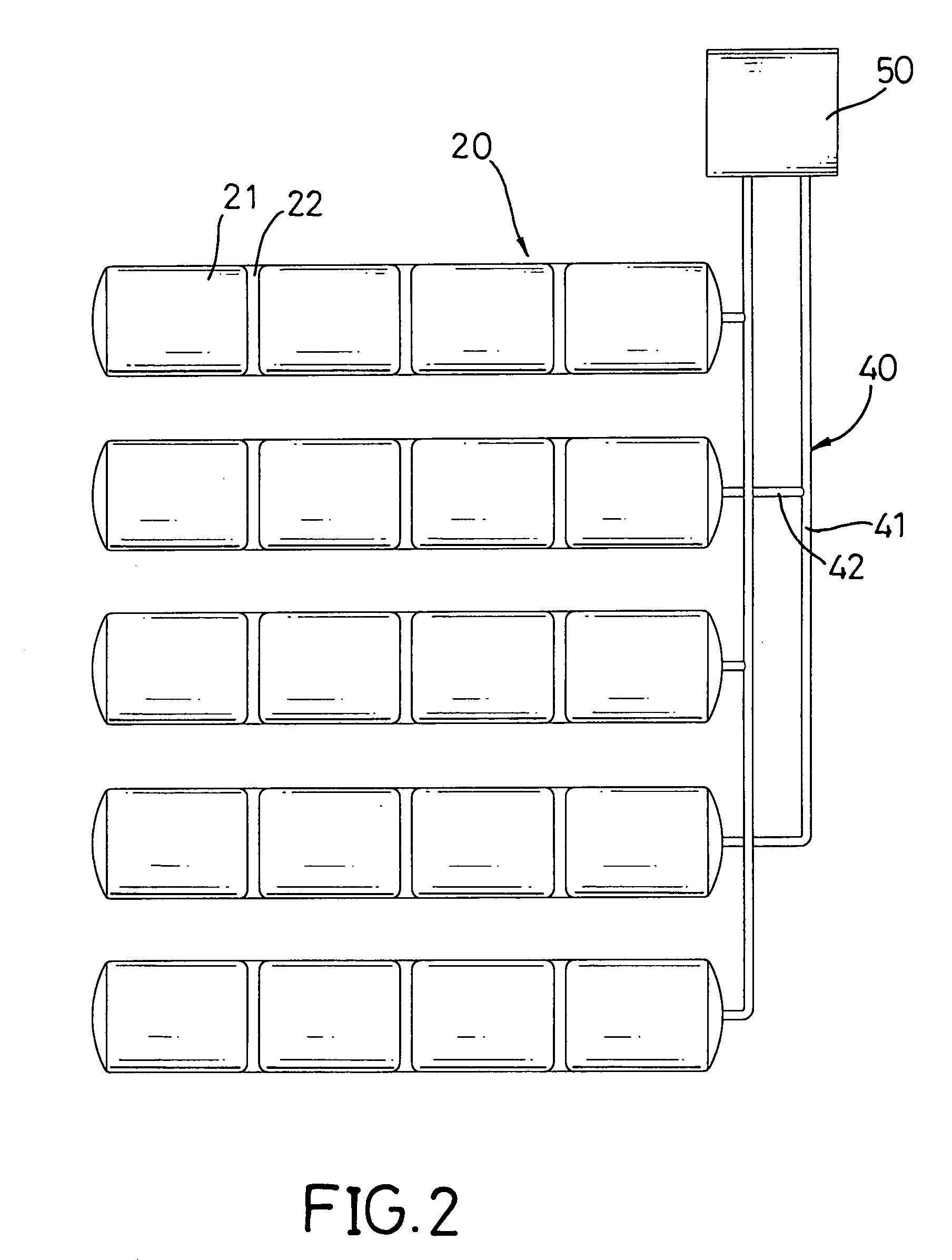 Air cushion with selectively deflated chambers