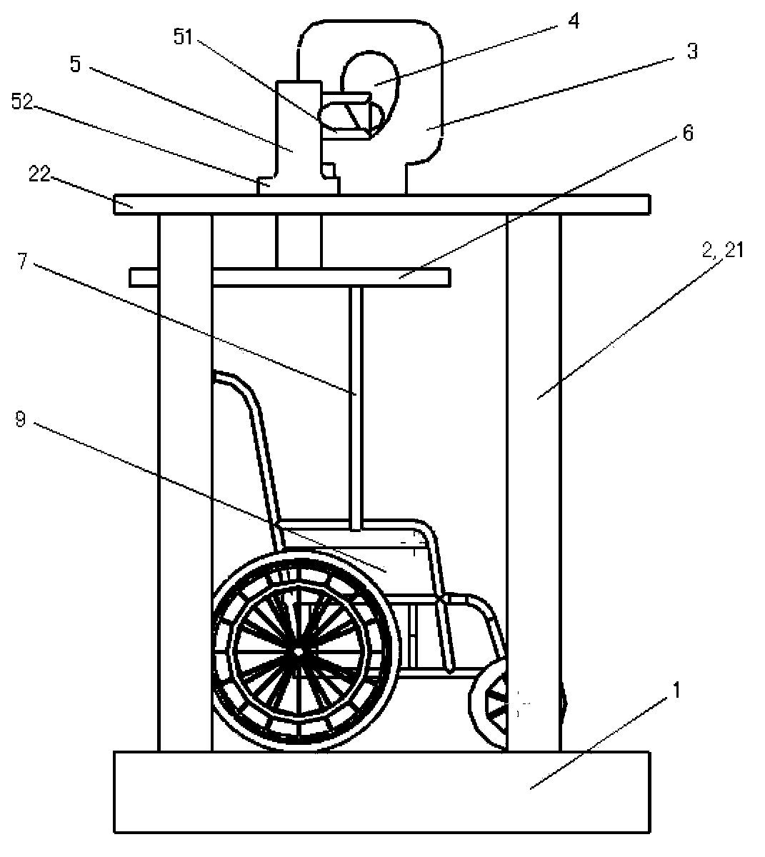 Wheelchair falling strength testing device