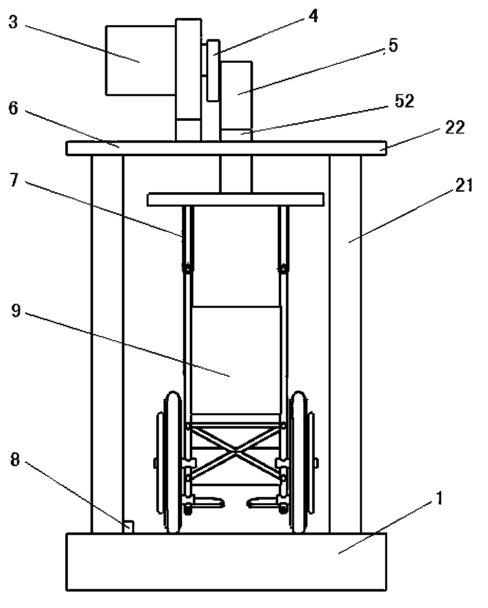 Wheelchair falling strength testing device