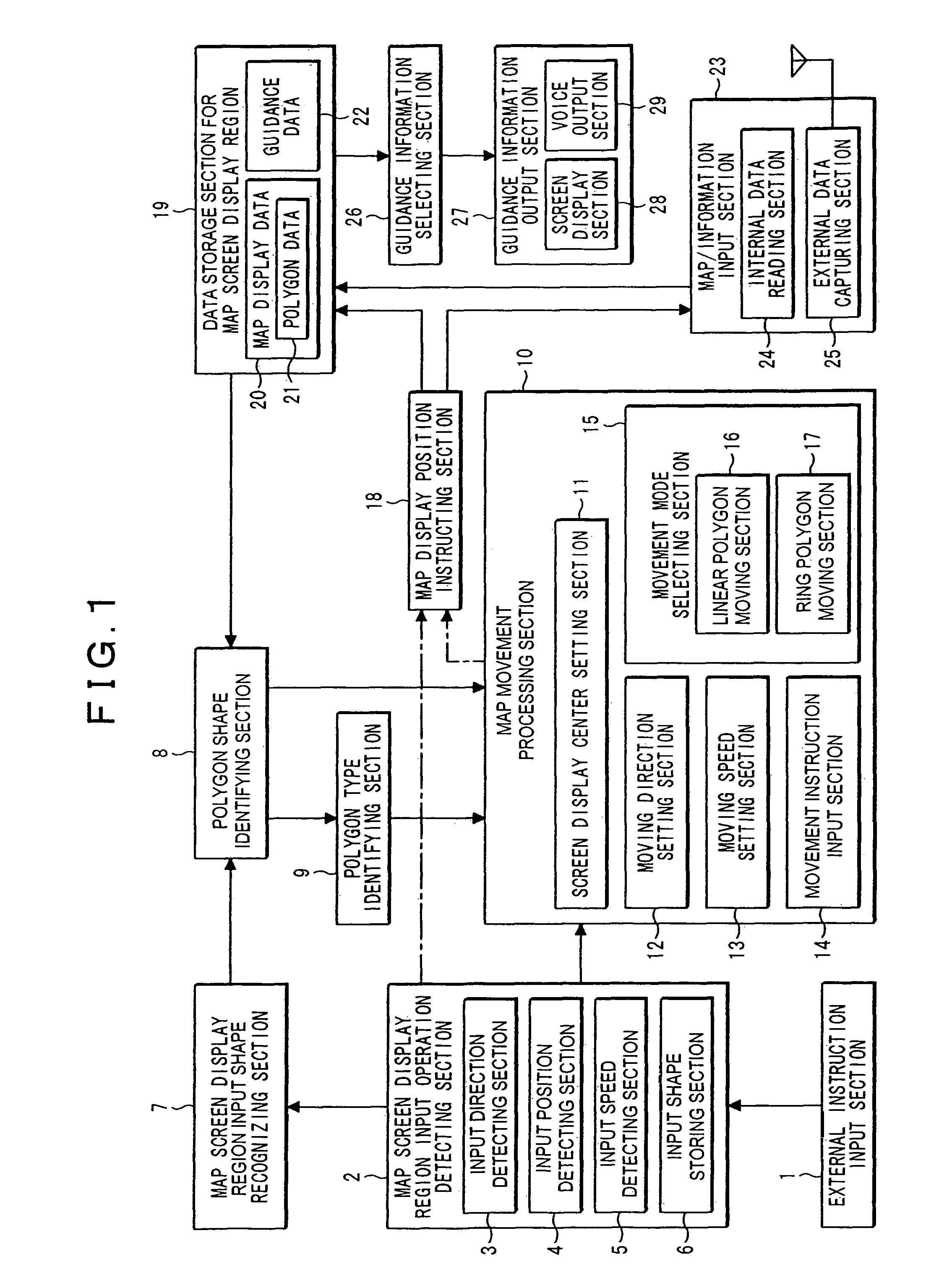 Map moving apparatus