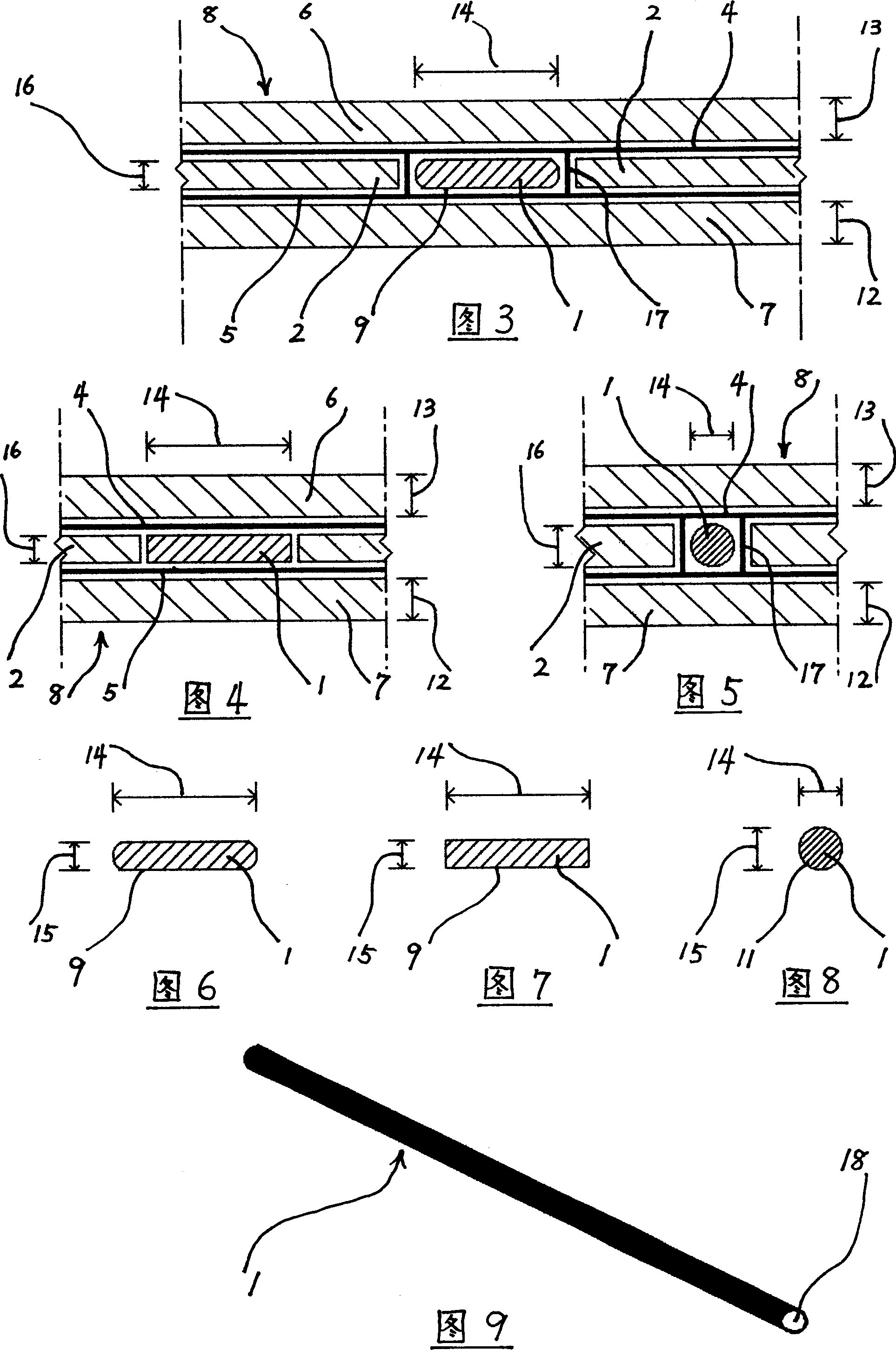 Glass plate with adhesive and interlaid metallic net