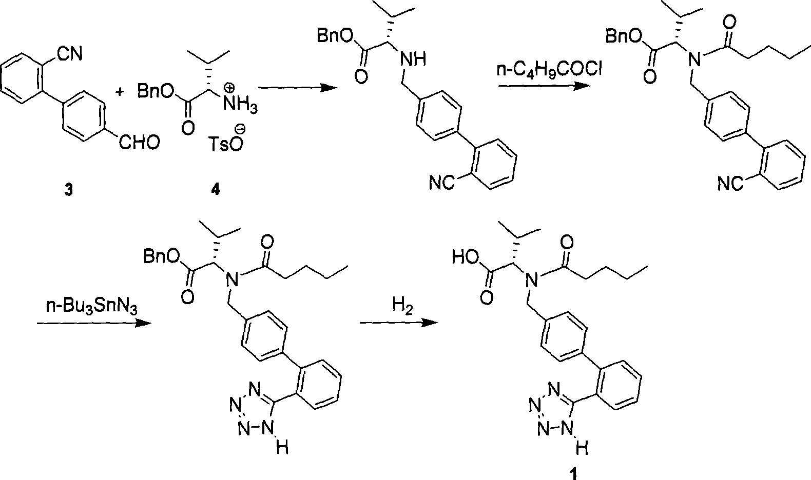 Synthesis method of valsartan