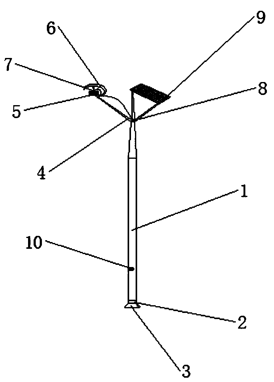 Solar energy-saving road surface illuminating lamp