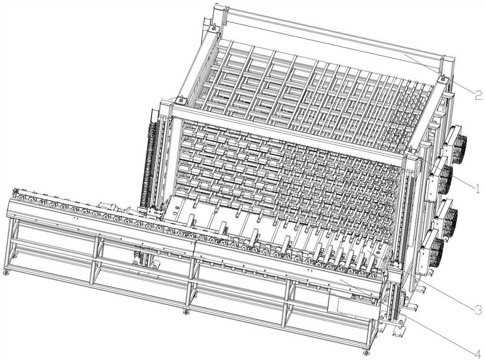 Full-automatic buffering feeding and discharging device for header long pipe and bent pipe