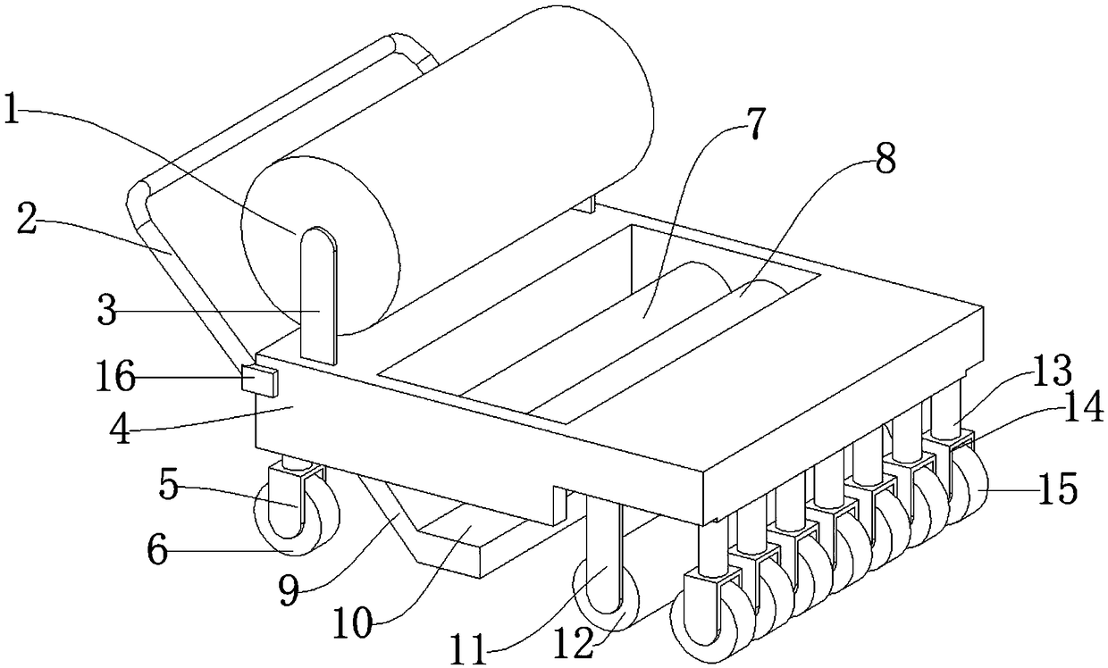 Waterproof roll laying device for building