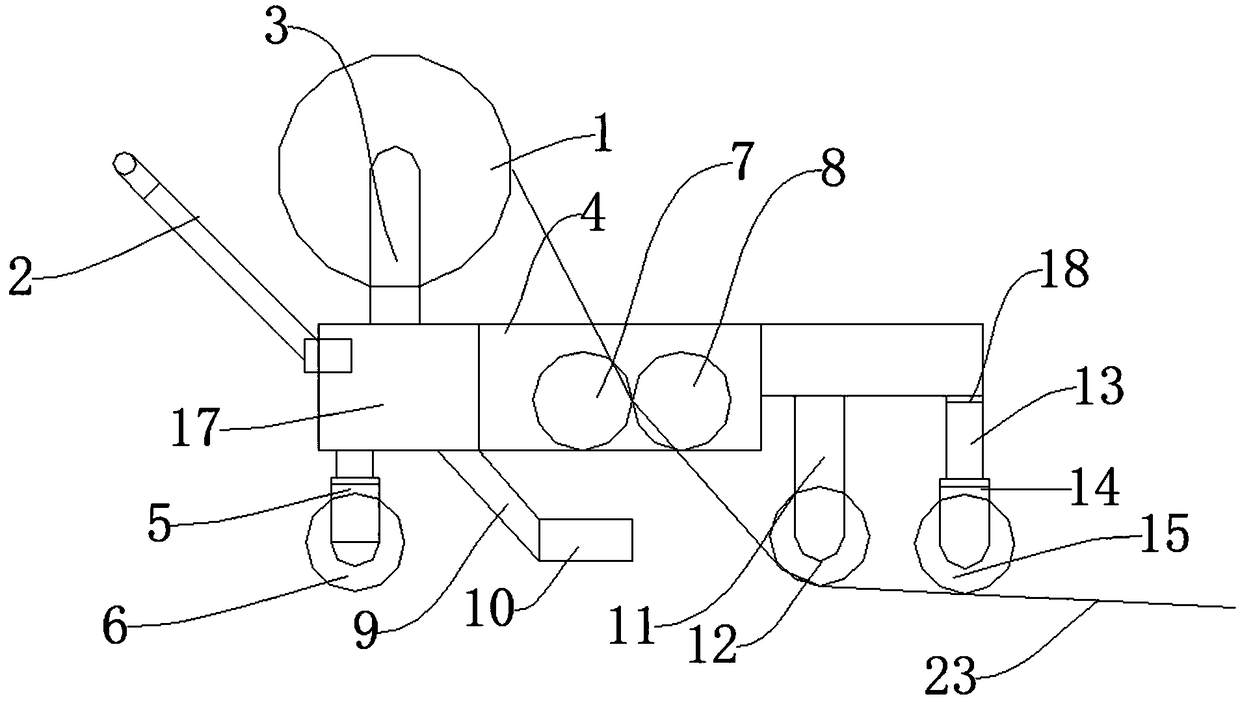 Waterproof roll laying device for building