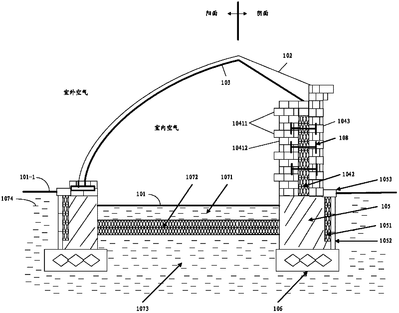 Floor-heating type high thermal insulating daylight energy-saving greenhouse