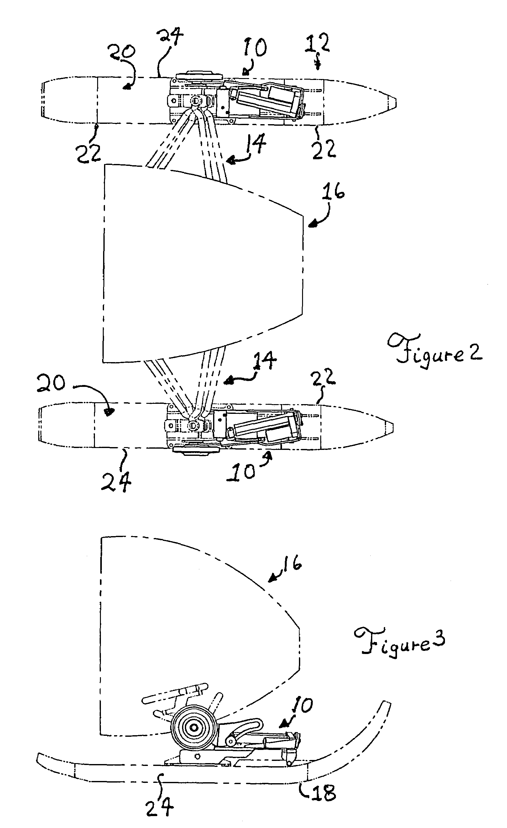 Wheel unit for ski-mounted vehicle