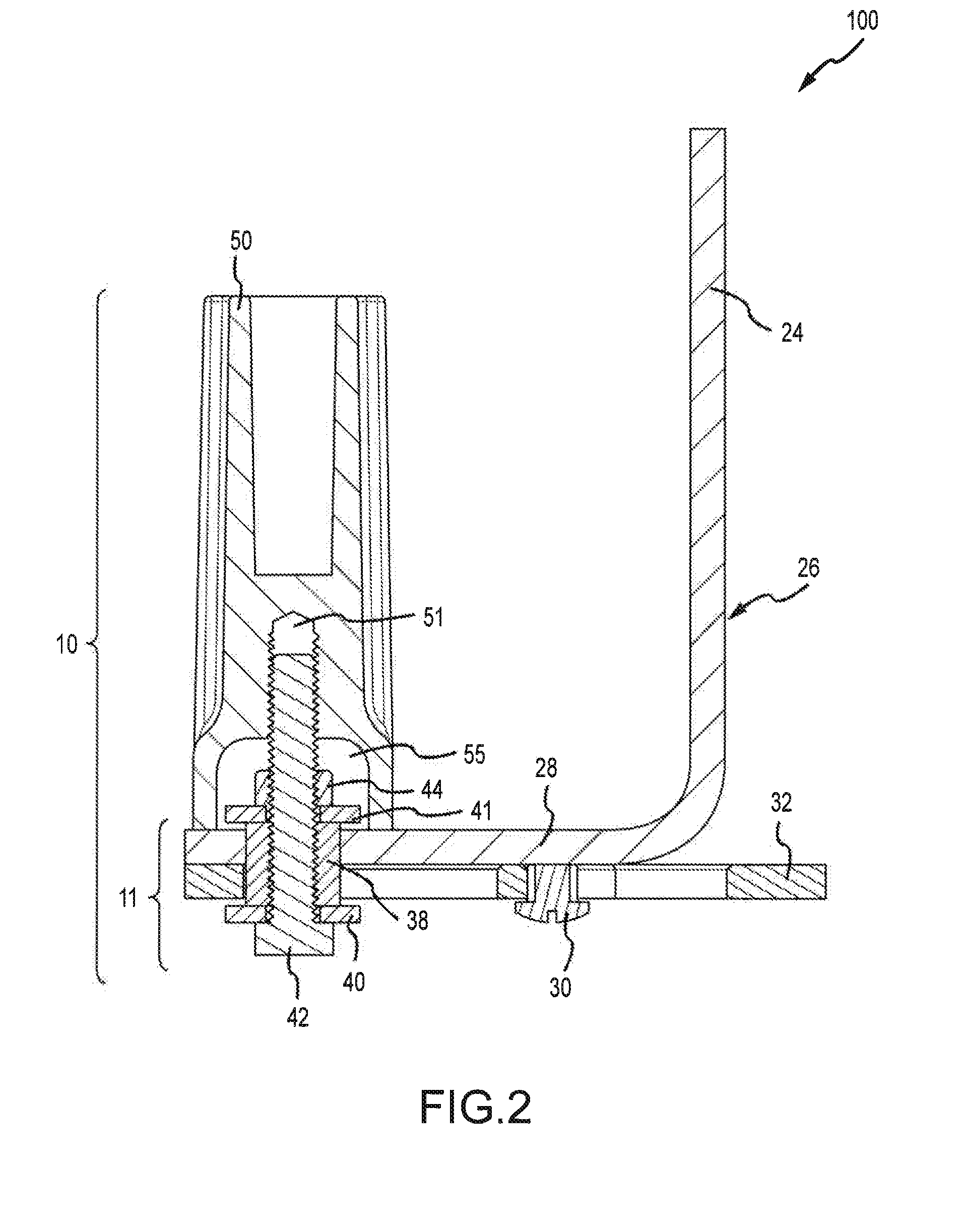 Removable shoulder stop assembly with locking mechanism