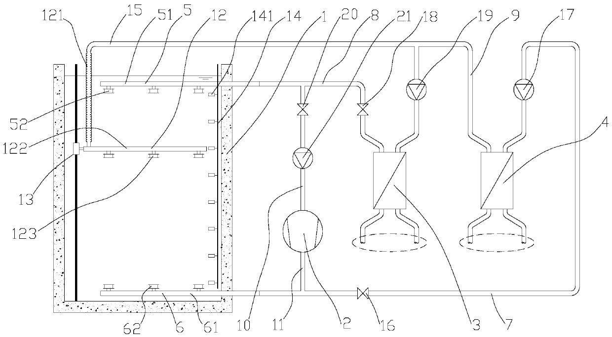 Water cold storage system with double-temperature cold release function