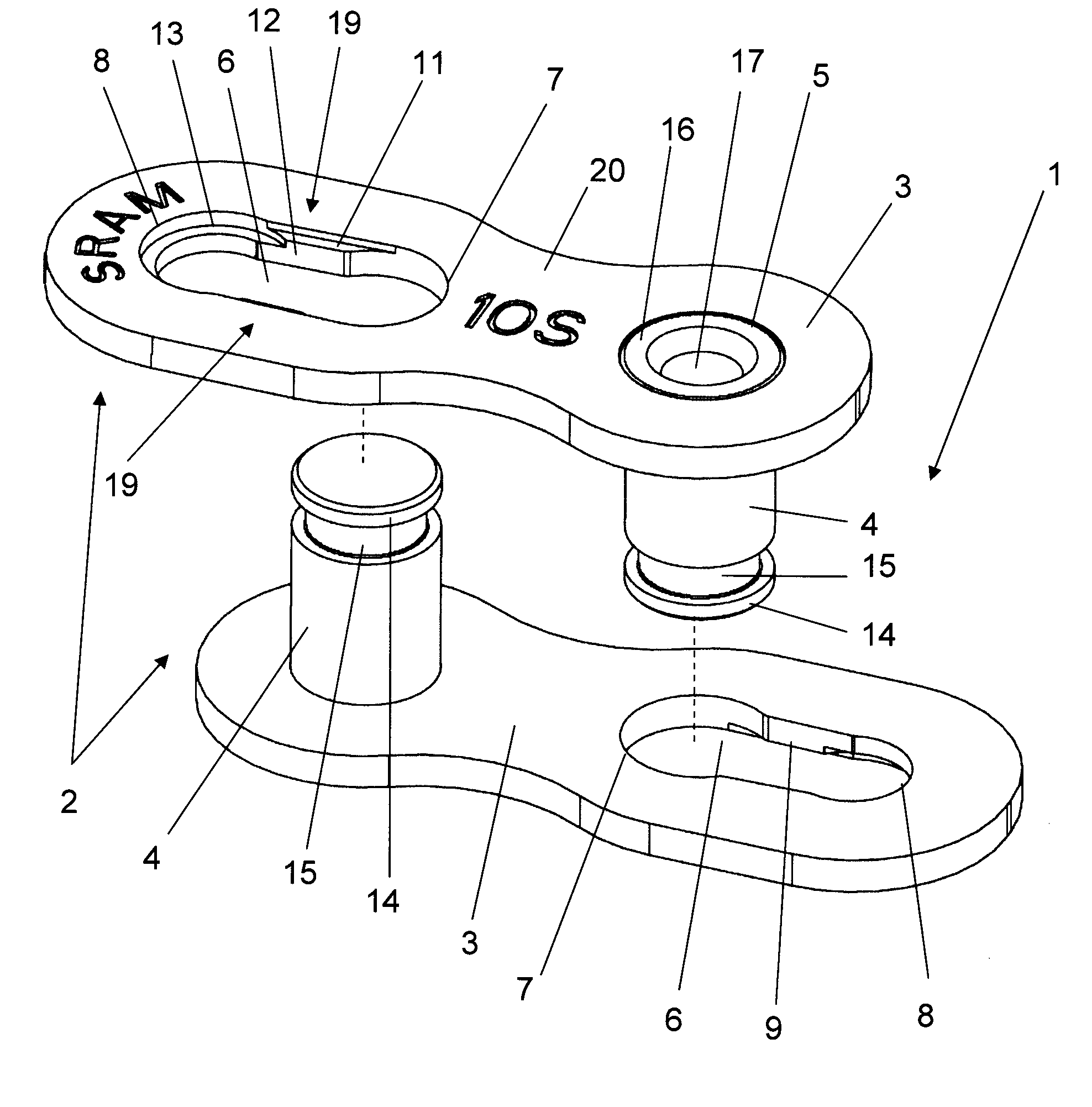 Closing Link For A Bicycle Chain