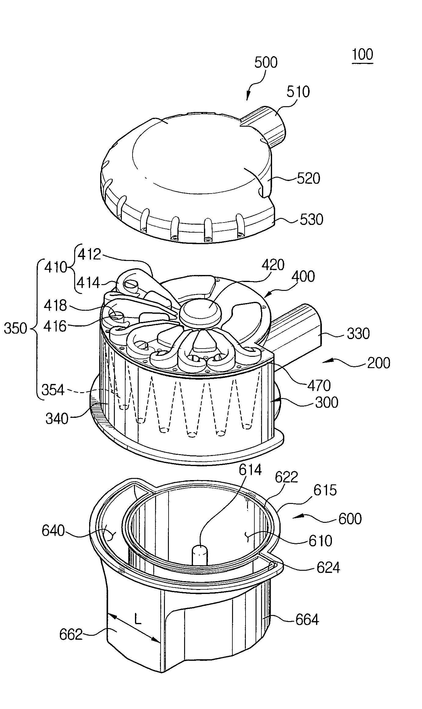 Cyclone vessel dust collector and vacuum cleaner having the same