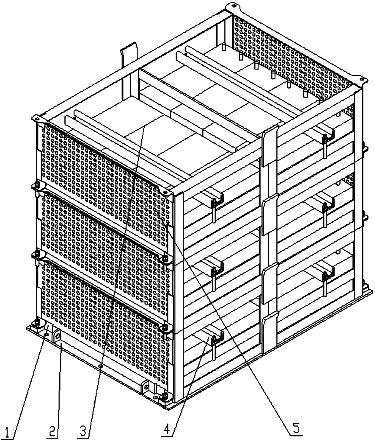 Modular packing type storage battery storage device for UPS power van