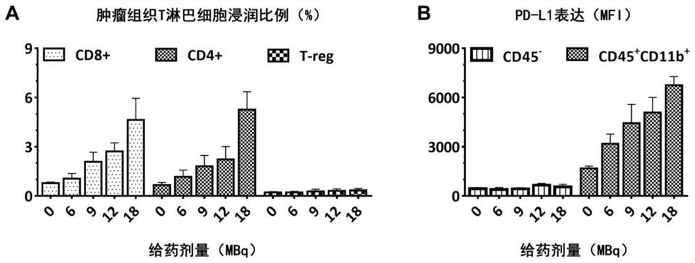 Pharmaceutical composition for targeted radiation and immune combined treatment of tumors