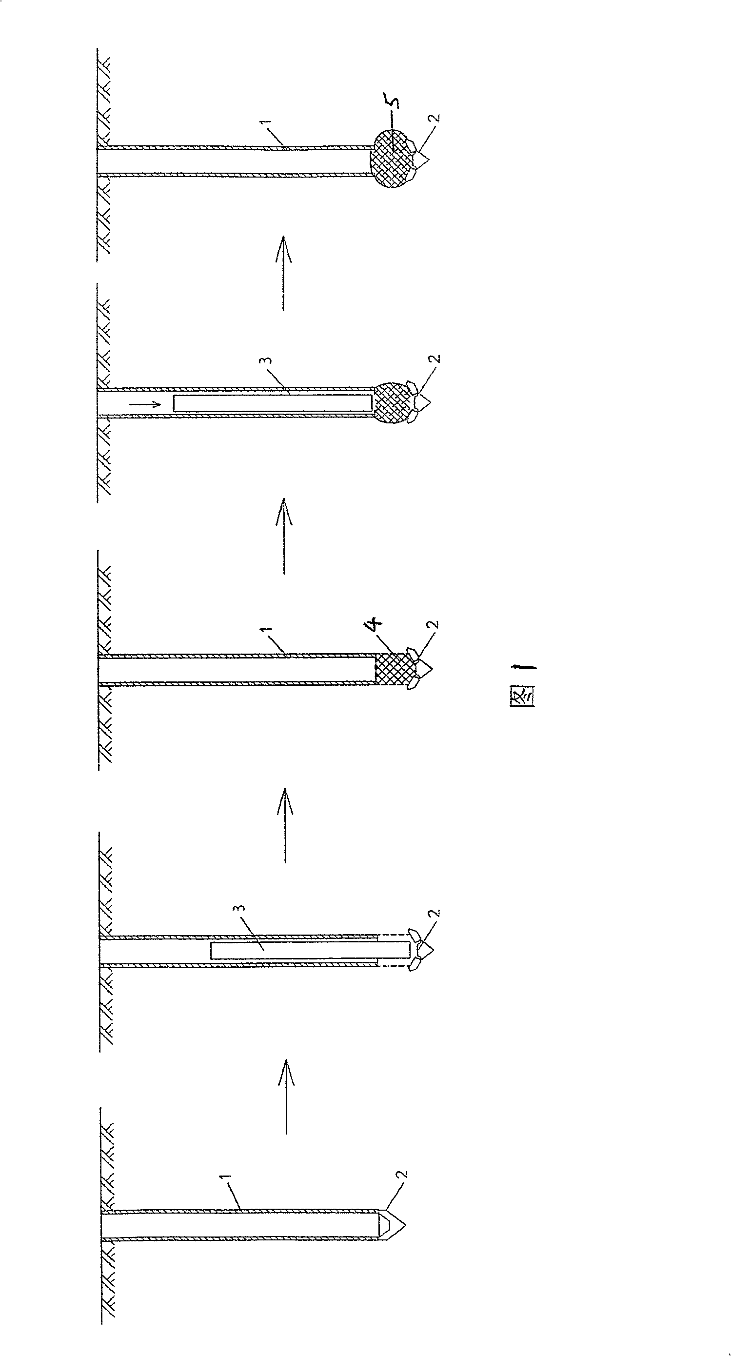 Construction method for prefabricated tubular pile with expanding head