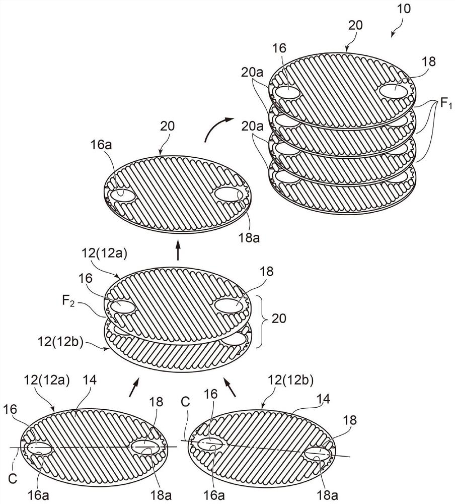 Plate stack and heat exchanger