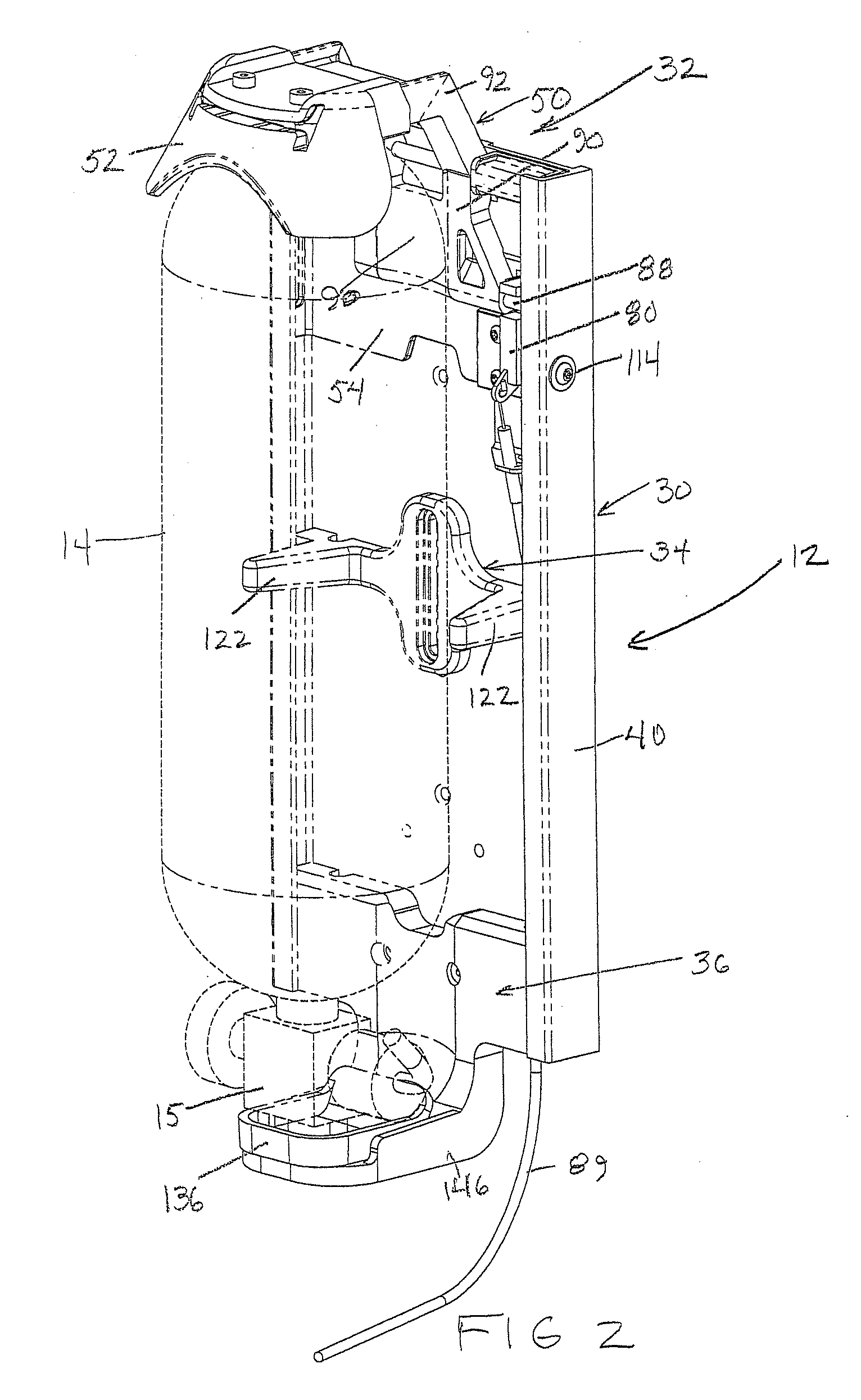 Automatic Locking SCBA Mounting Bracket Assembly