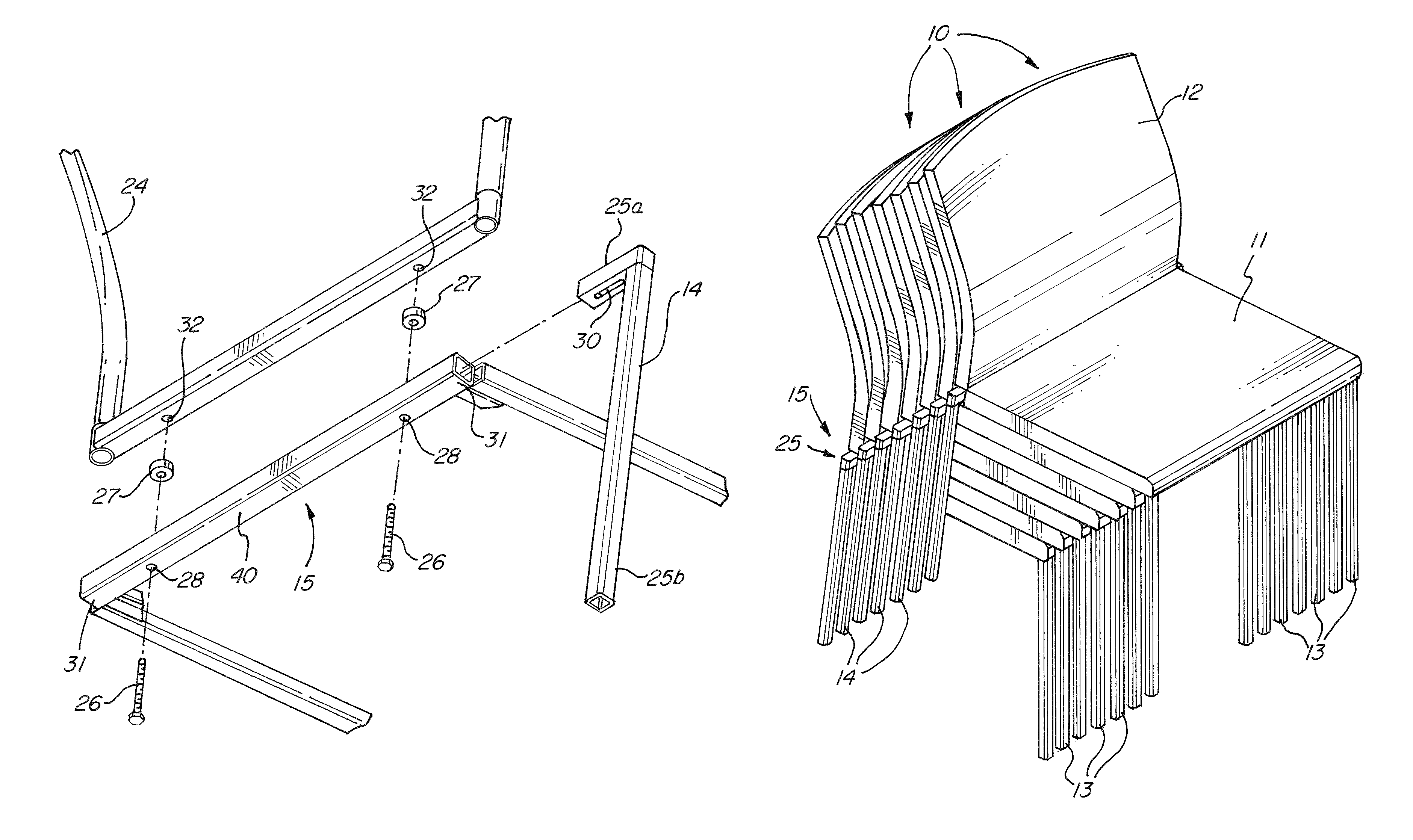 Stackable chair with telescopic leg mechanism