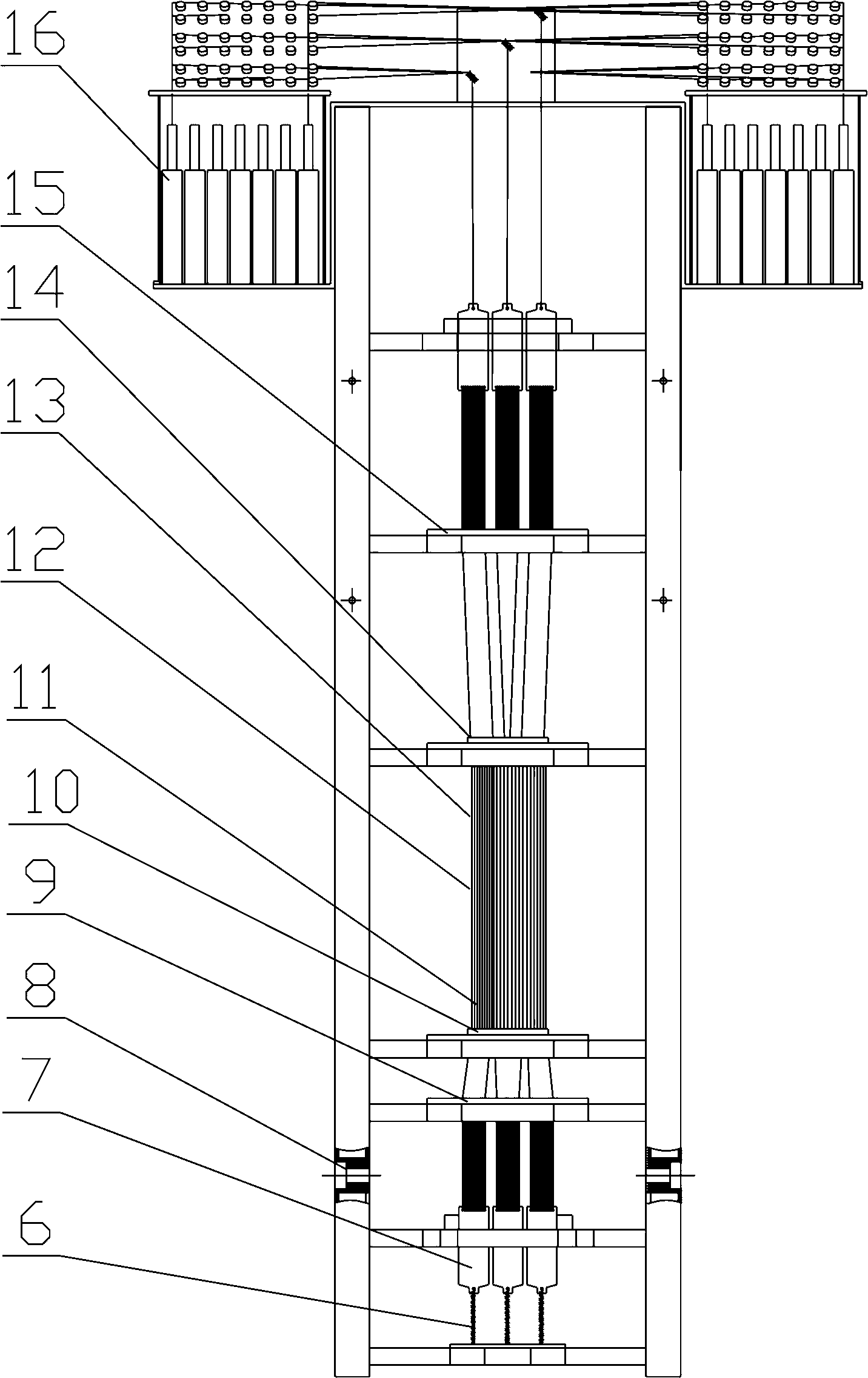 Multilayered fabric weaving machine