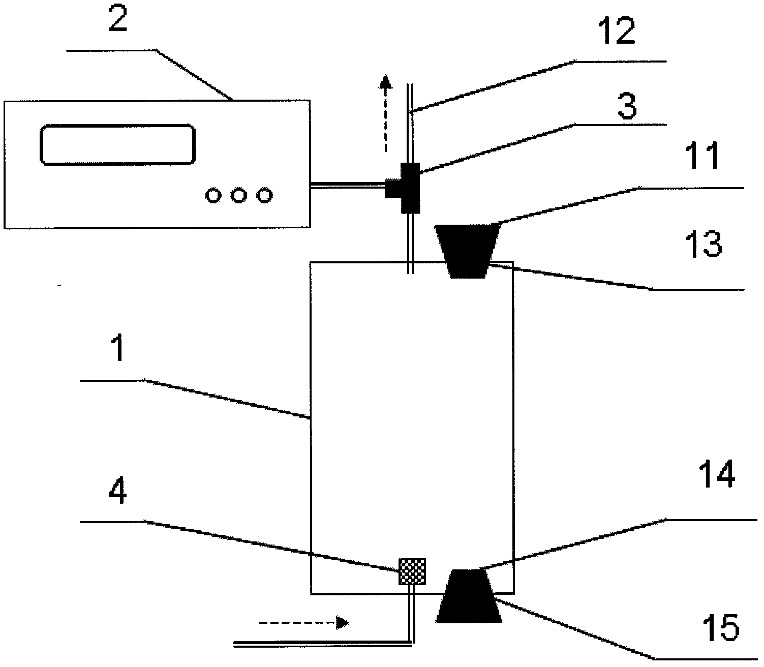 Device for determining quantity of carbon dioxide generated by degrading organic matters with aerobic microorganisms