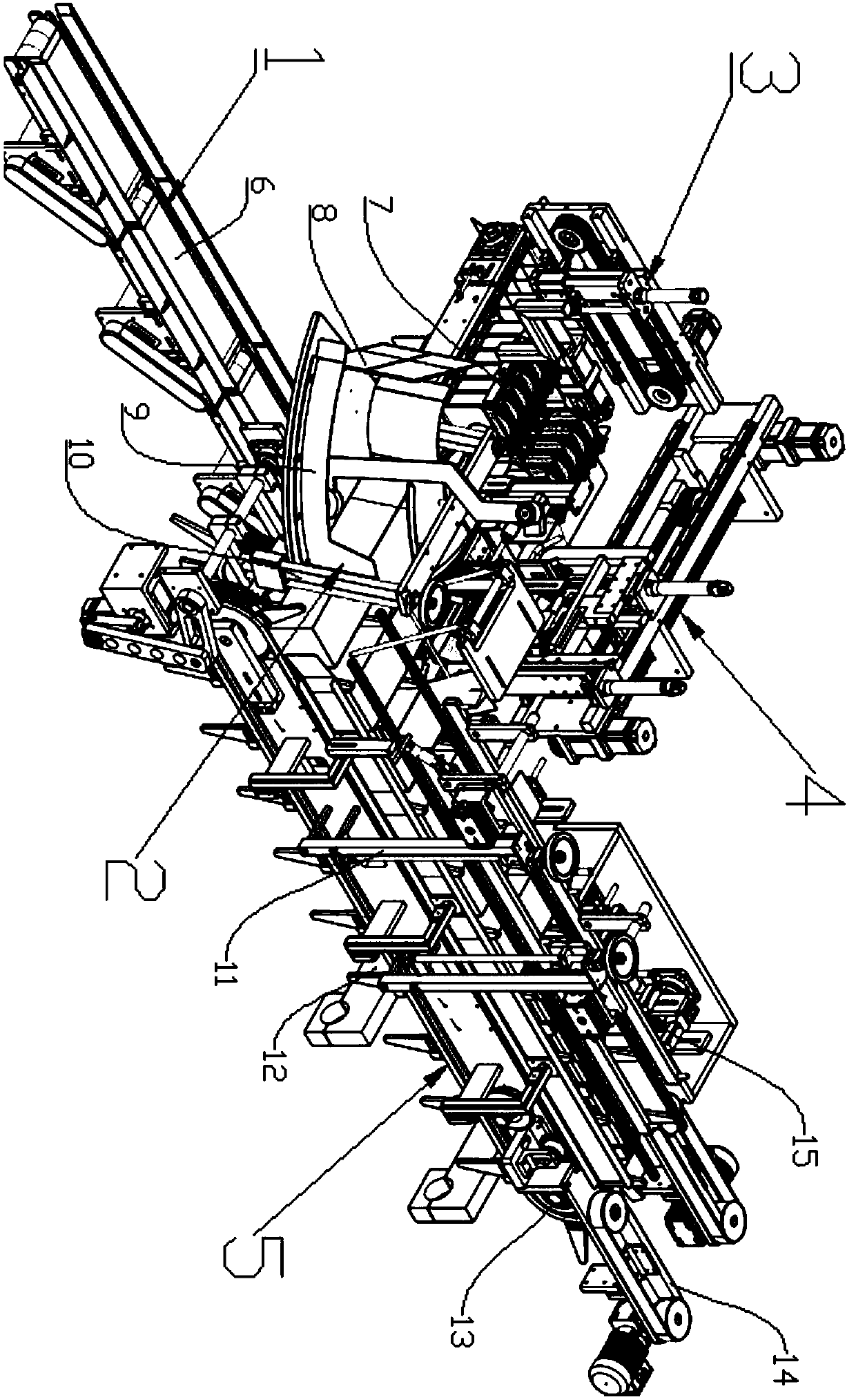 Multi-material automatic collecting and boxing system and packaging process thereof