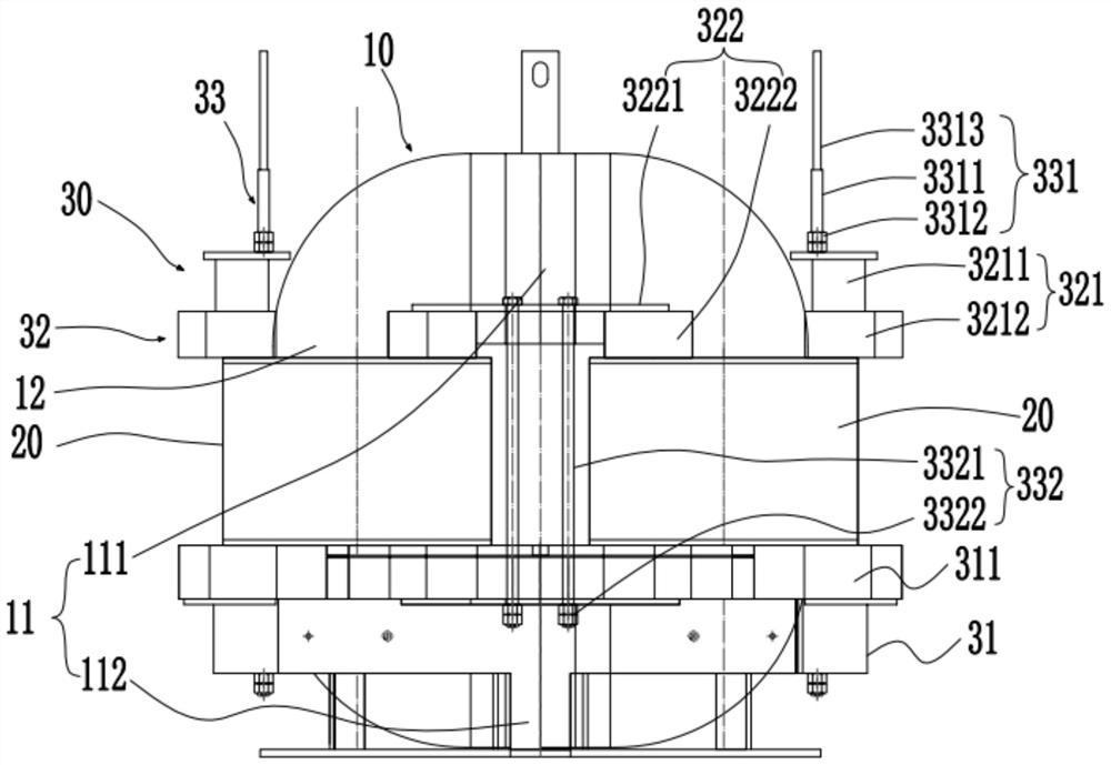 Clamping device of three-dimensional wound core transformer and transformer