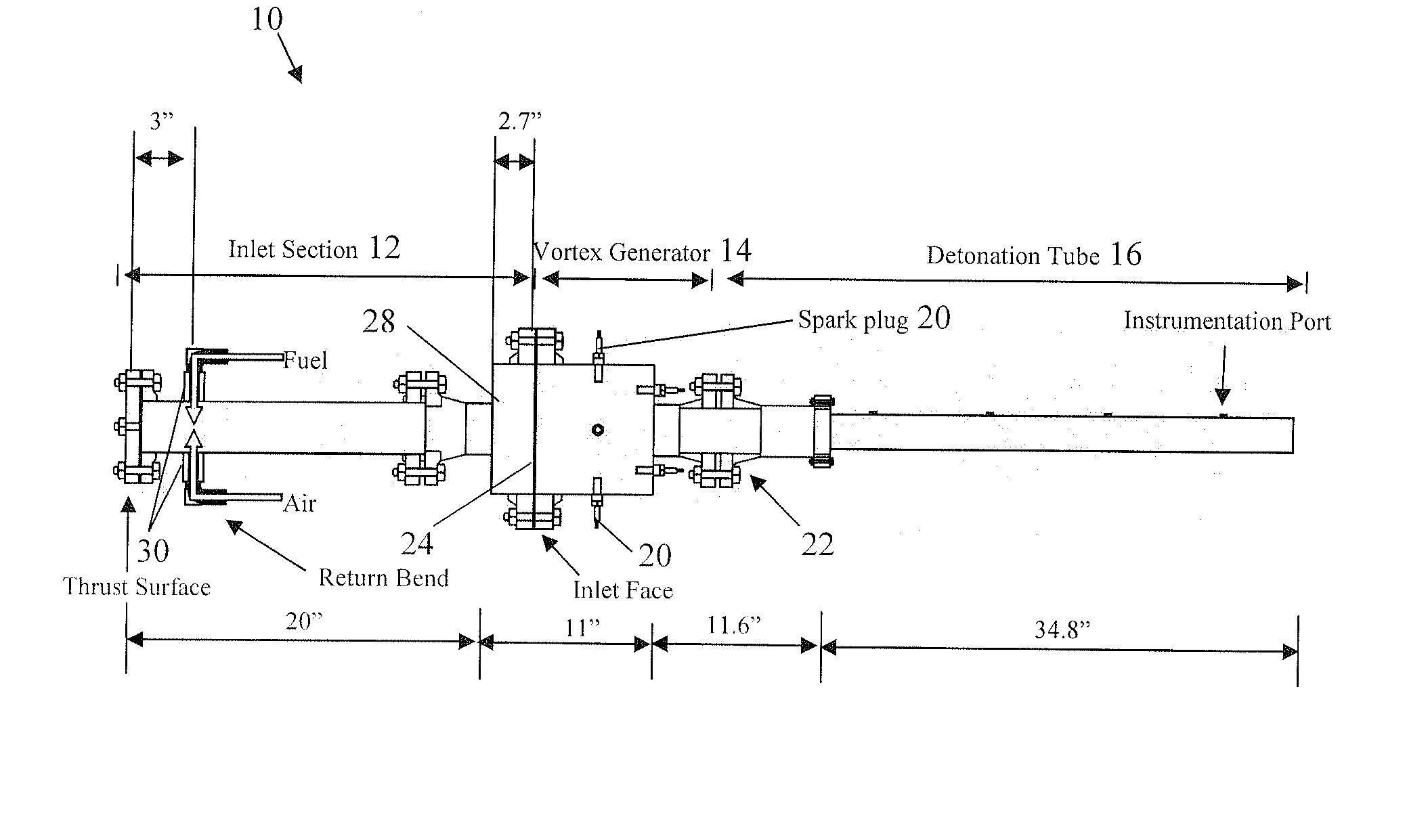 Valveless pulsed detonation combustor