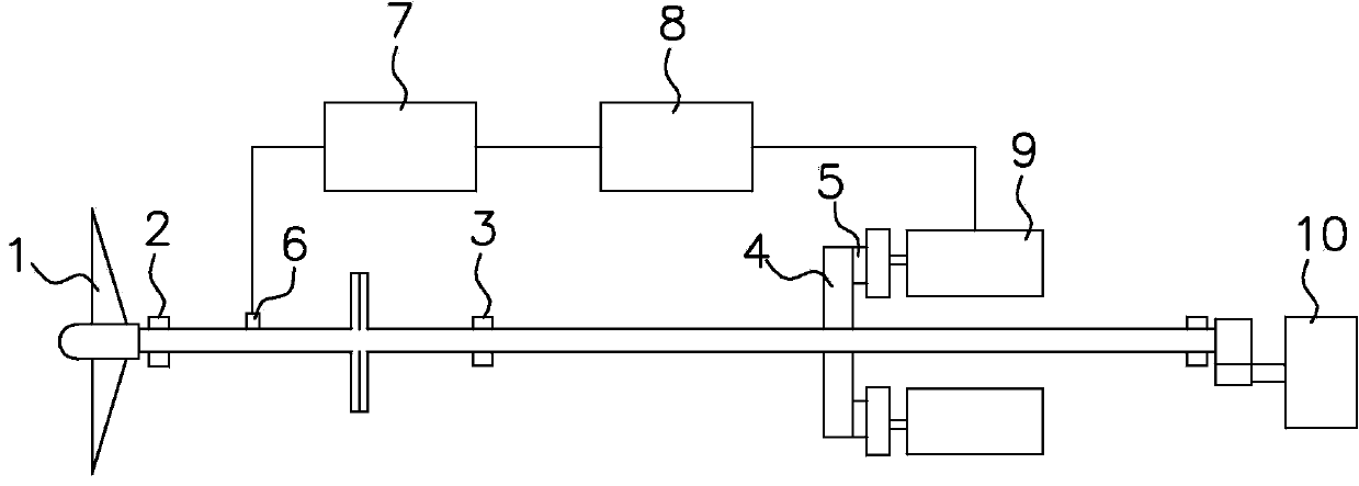 Ship propulsion shafting longitudinal vibration control device based on piezoelectric stack-hydraulic micro-displacement amplifier