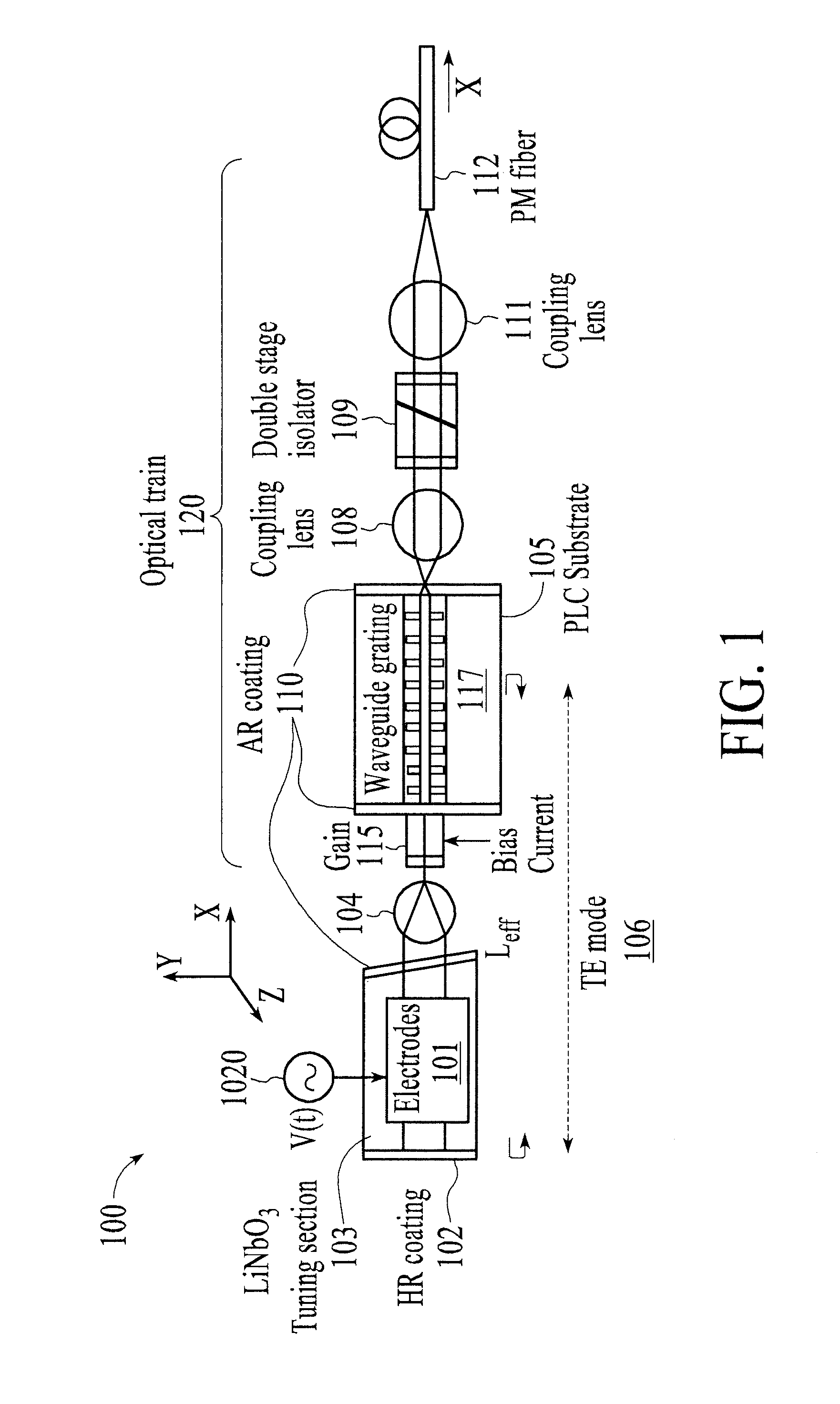 Semiconductor external cavity laser with integrated planar waveguide bragg grating and wide-bandwidth frequency modulation